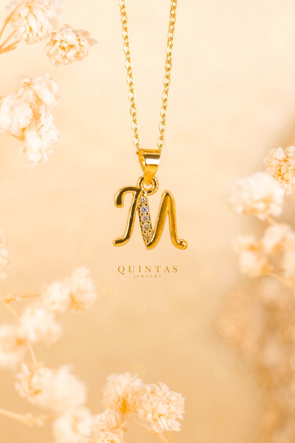 QUINTAS Letter Initial Necklace