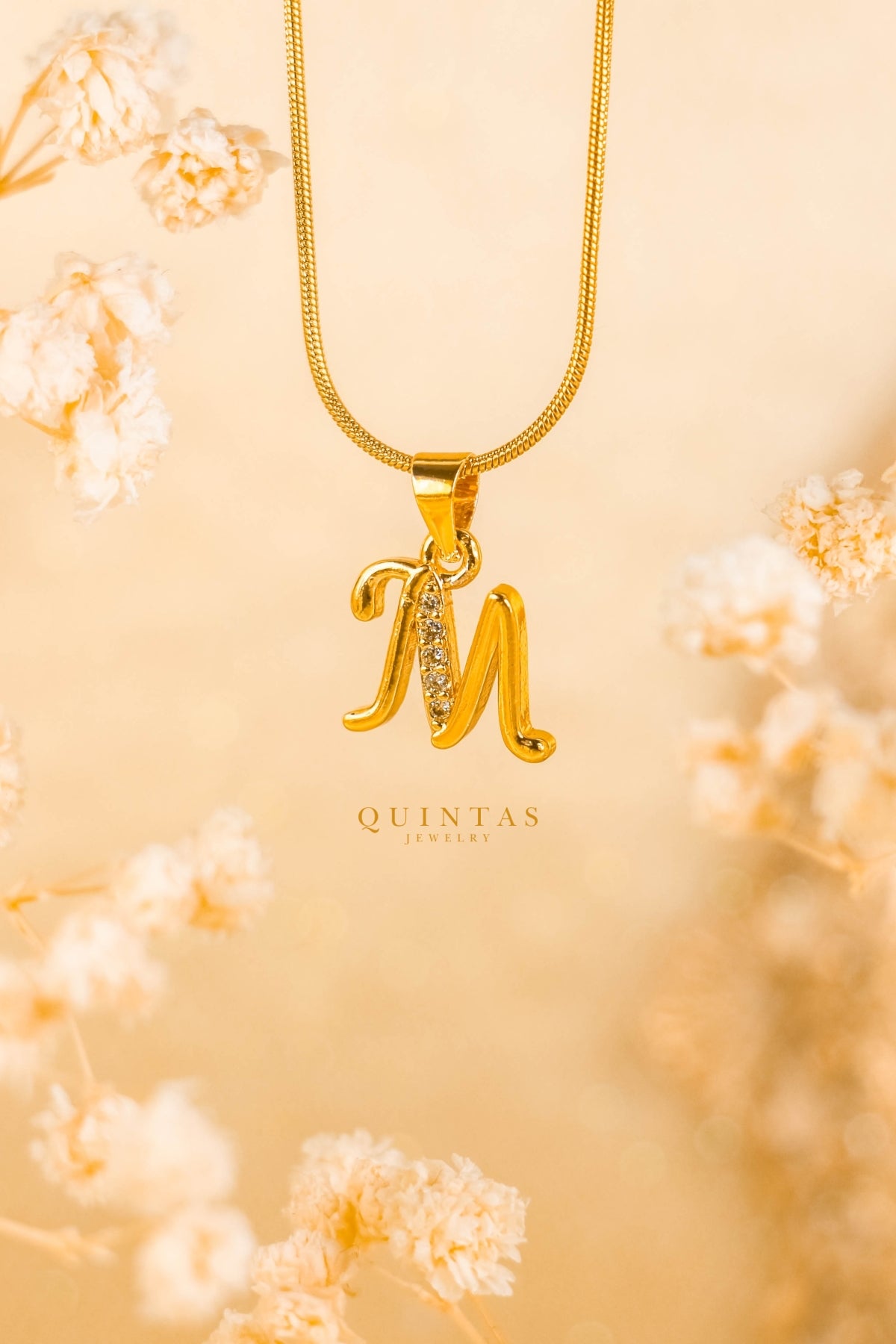 QUINTAS Letter Initial Necklace