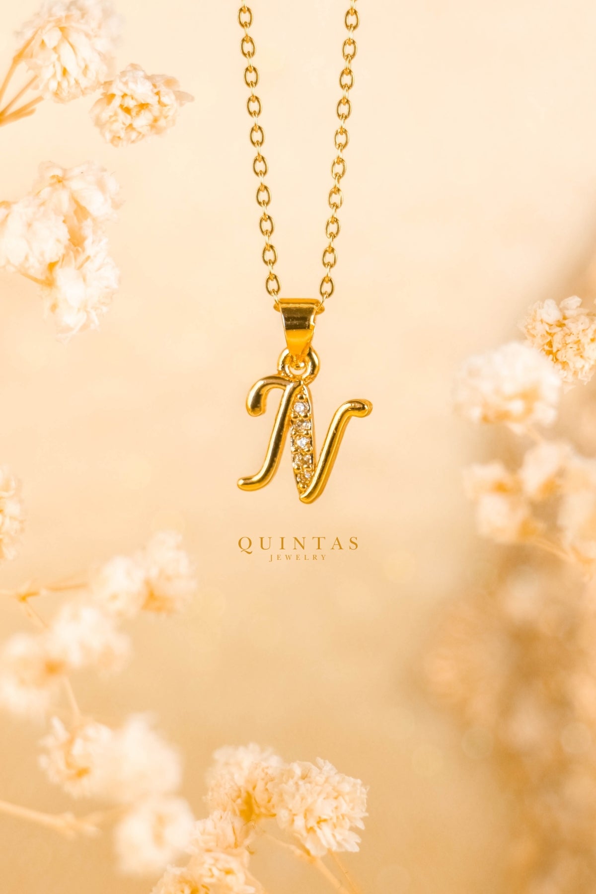 QUINTAS Letter Initial Necklace