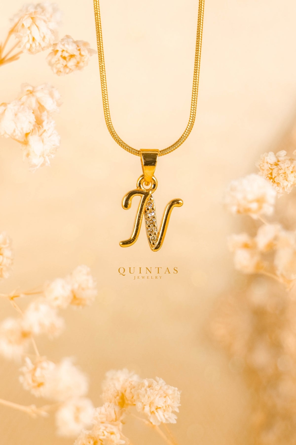 QUINTAS Letter Initial Necklace