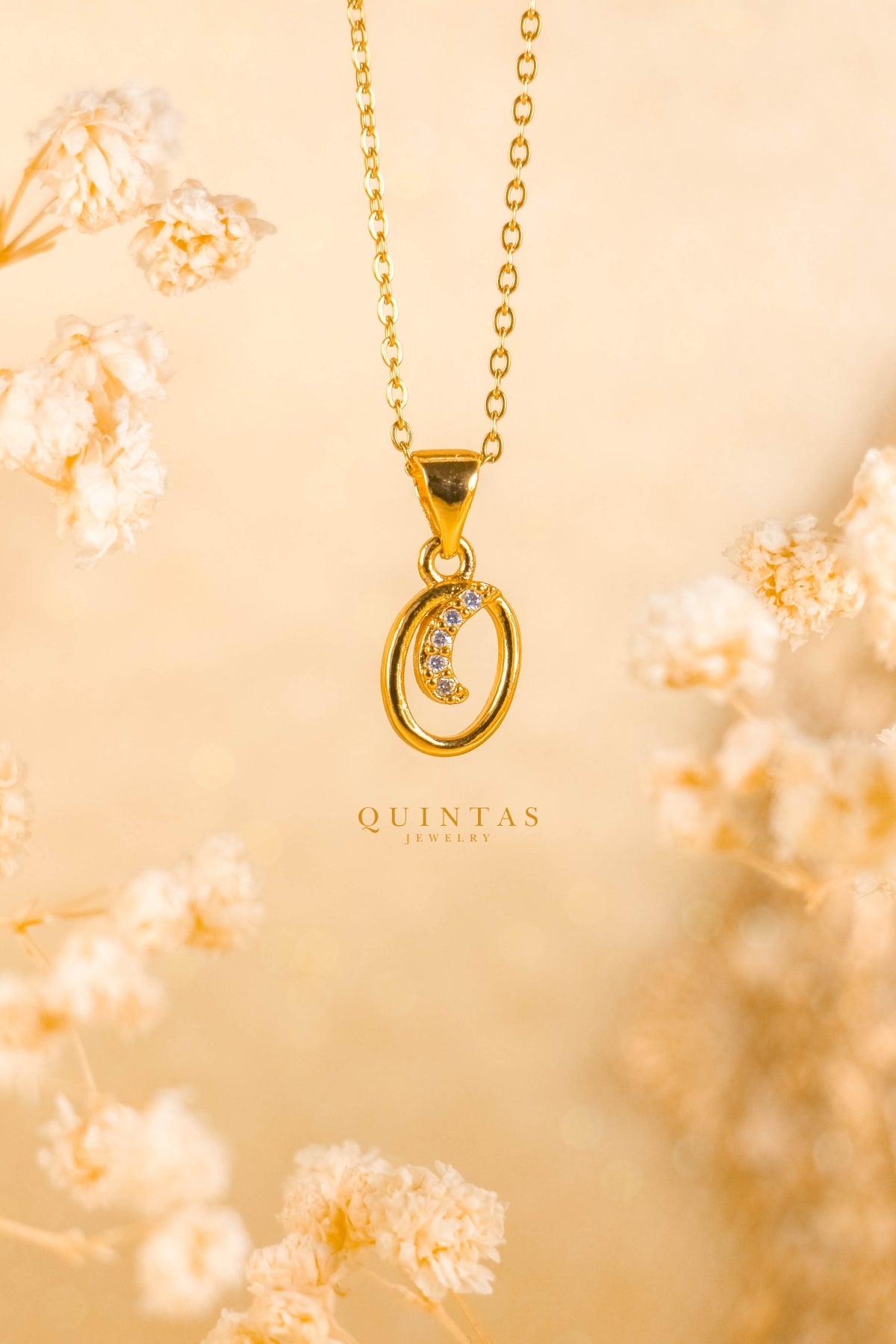 QUINTAS Letter Initial Necklace