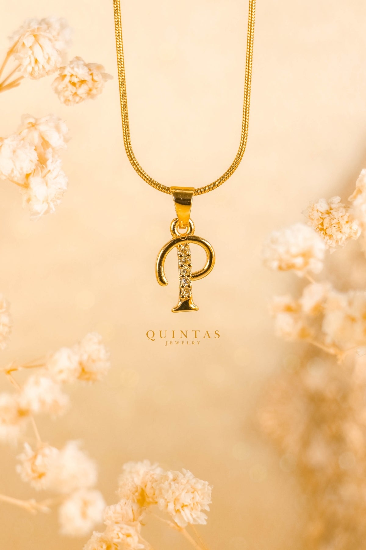 QUINTAS Letter Initial Necklace