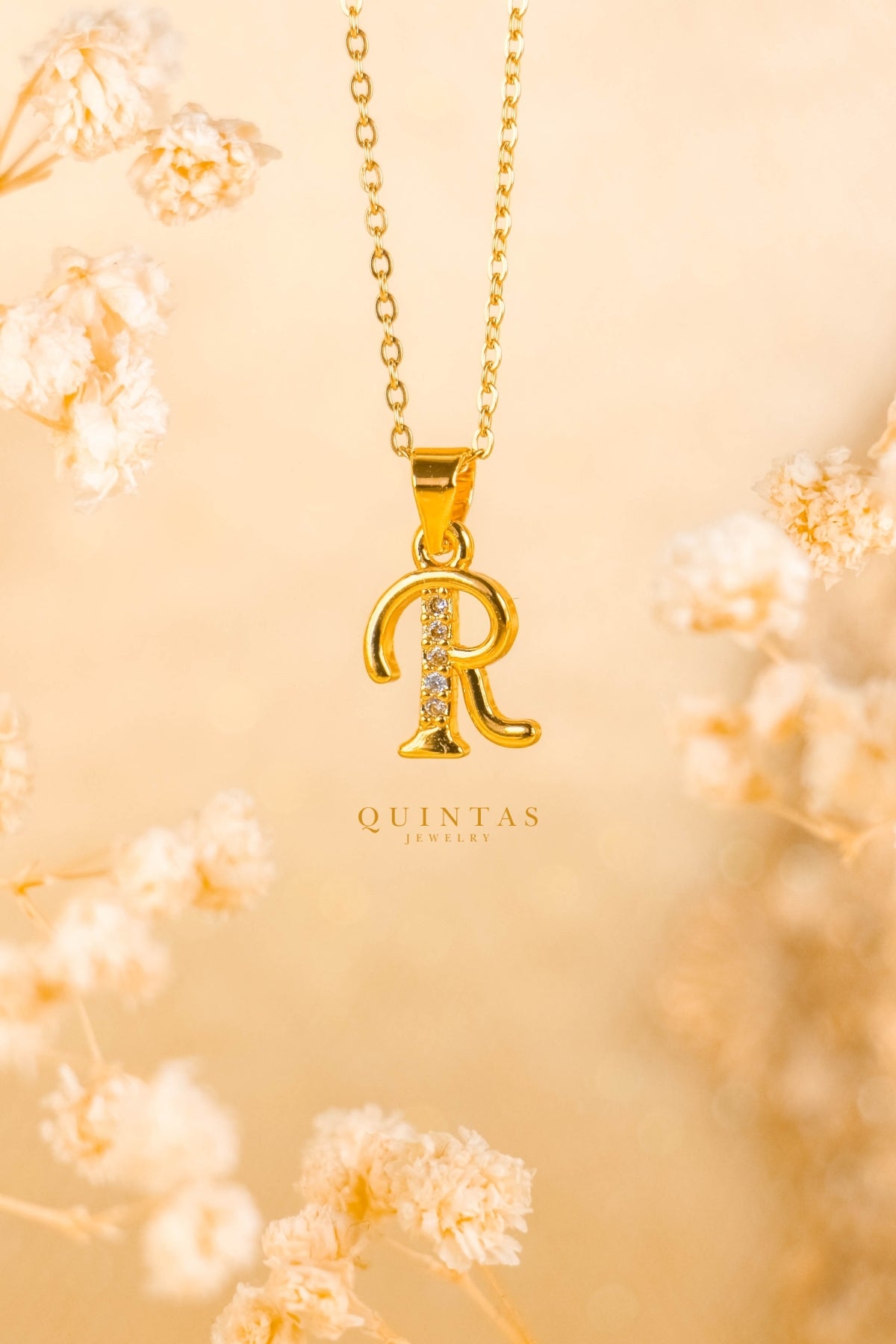 QUINTAS Letter Initial Necklace