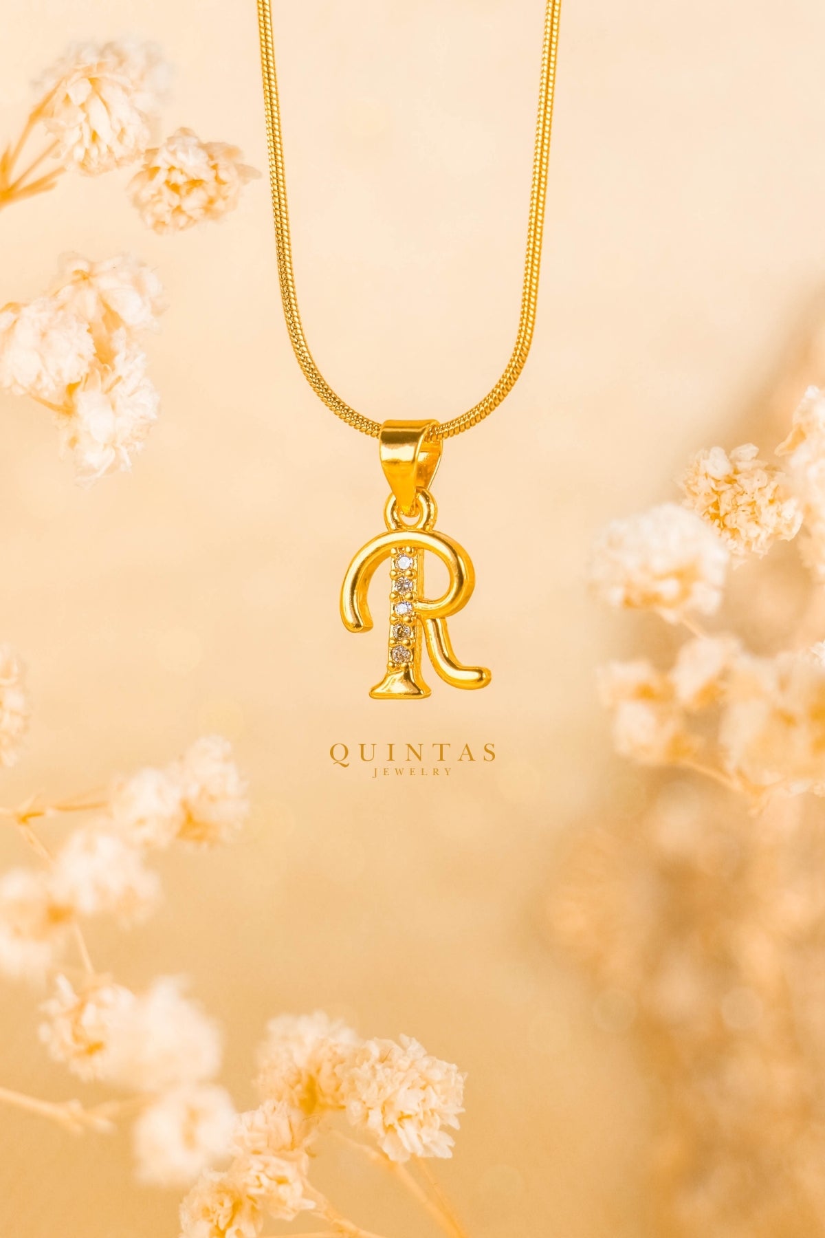 QUINTAS Letter Initial Necklace