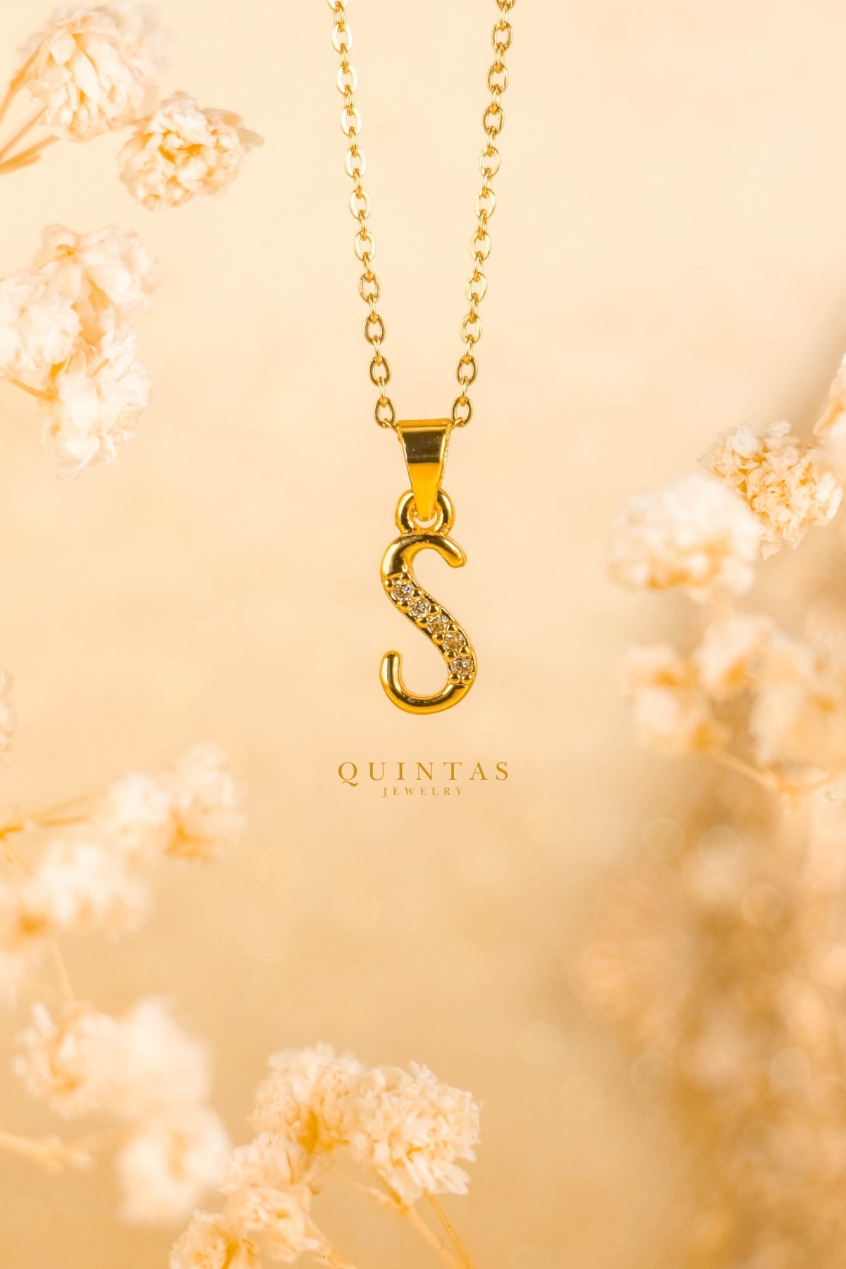 QUINTAS Letter Initial Necklace