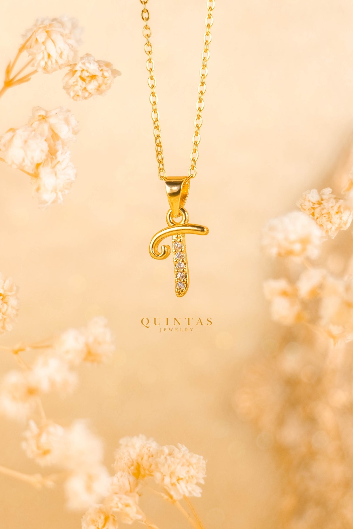 QUINTAS Letter Initial Necklace
