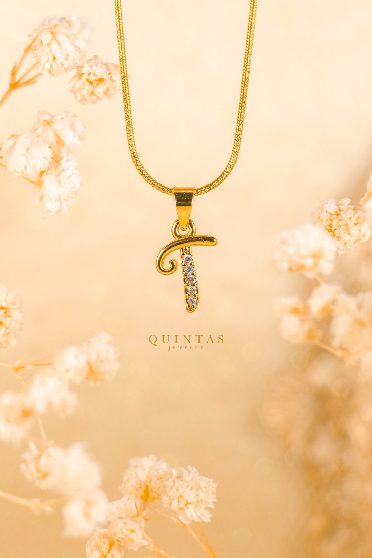 QUINTAS Letter Initial Necklace