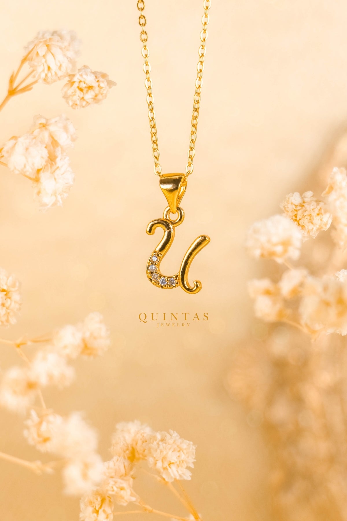 QUINTAS Letter Initial Necklace