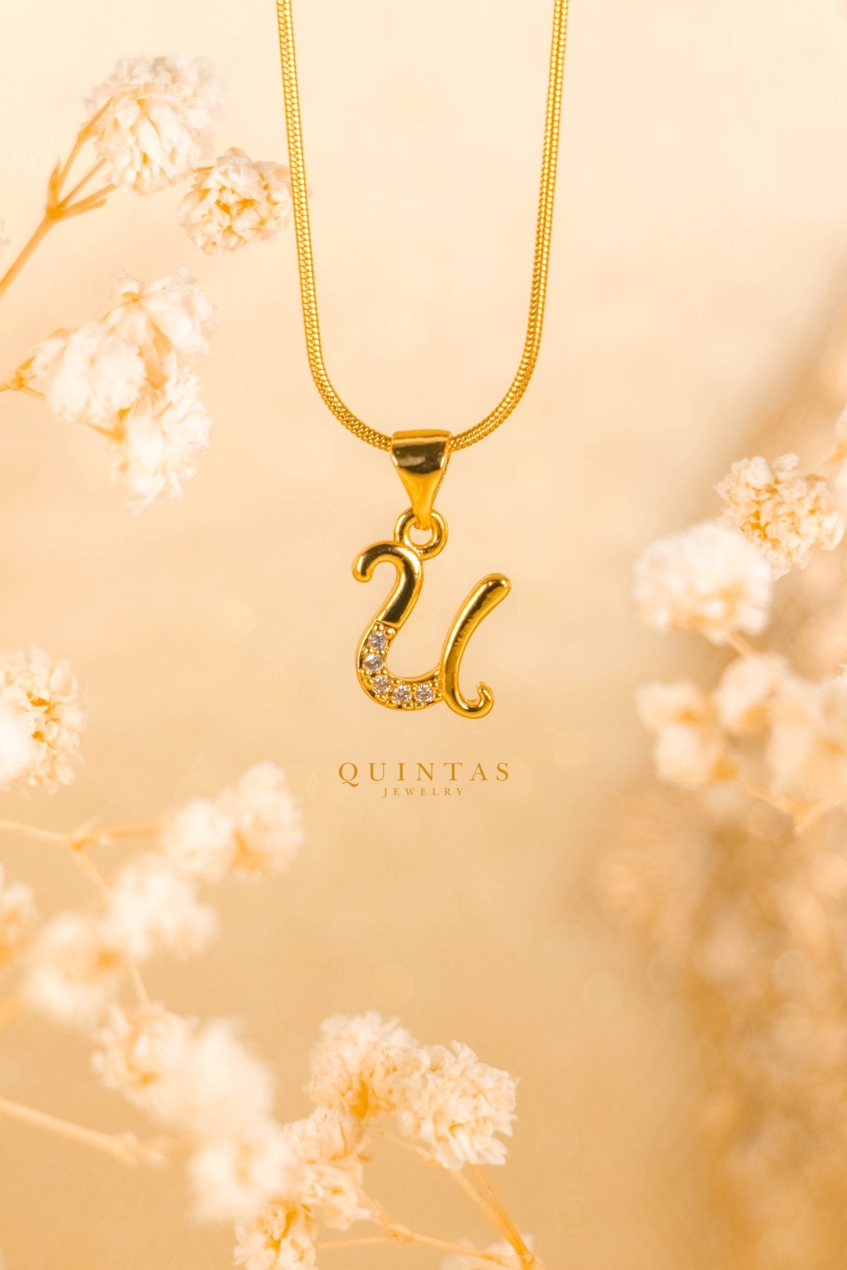QUINTAS Letter Initial Necklace