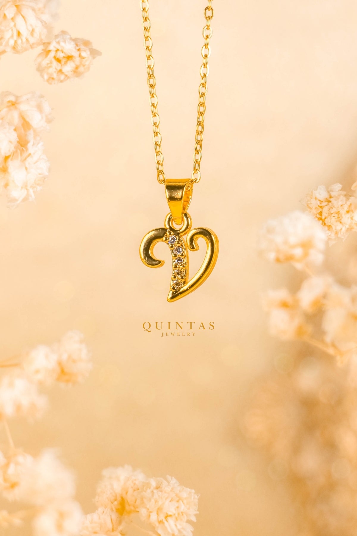 QUINTAS Letter Initial Necklace
