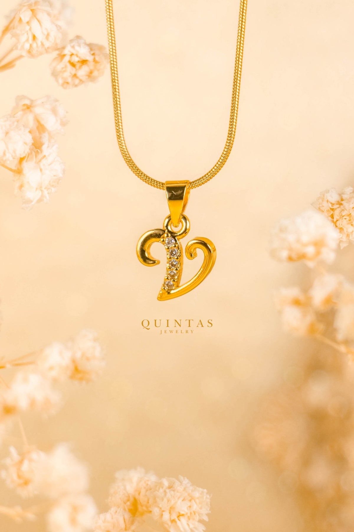 QUINTAS Letter Initial Necklace