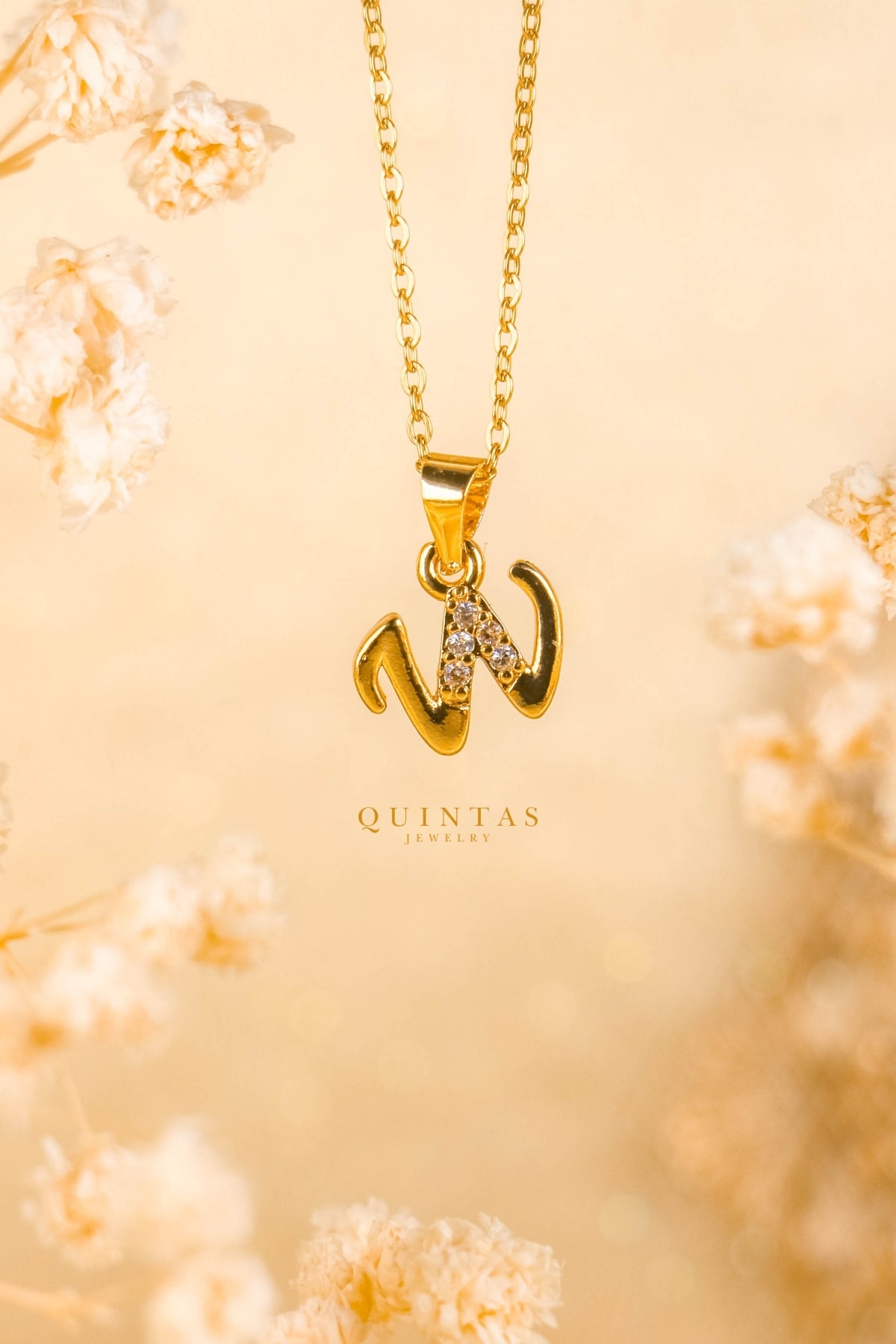 QUINTAS Letter Initial Necklace