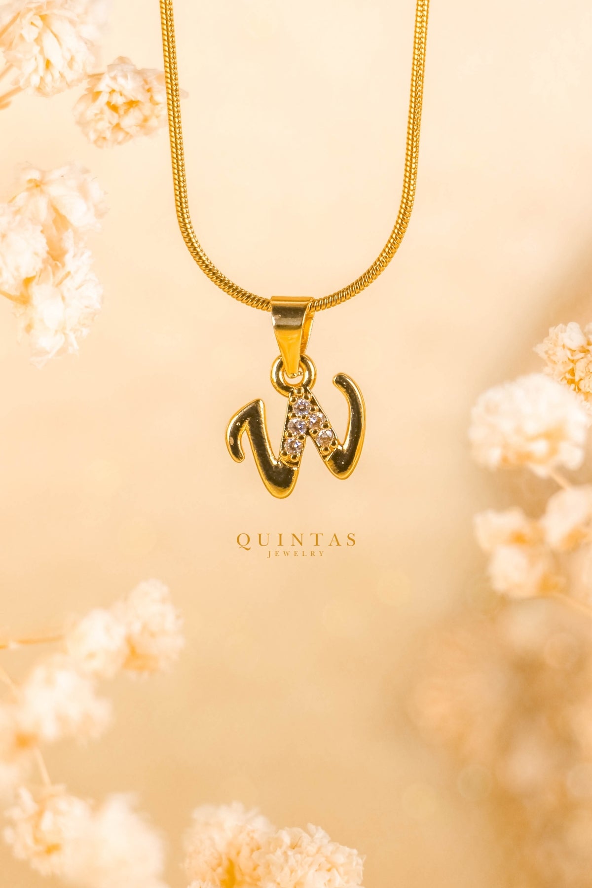 QUINTAS Letter Initial Necklace