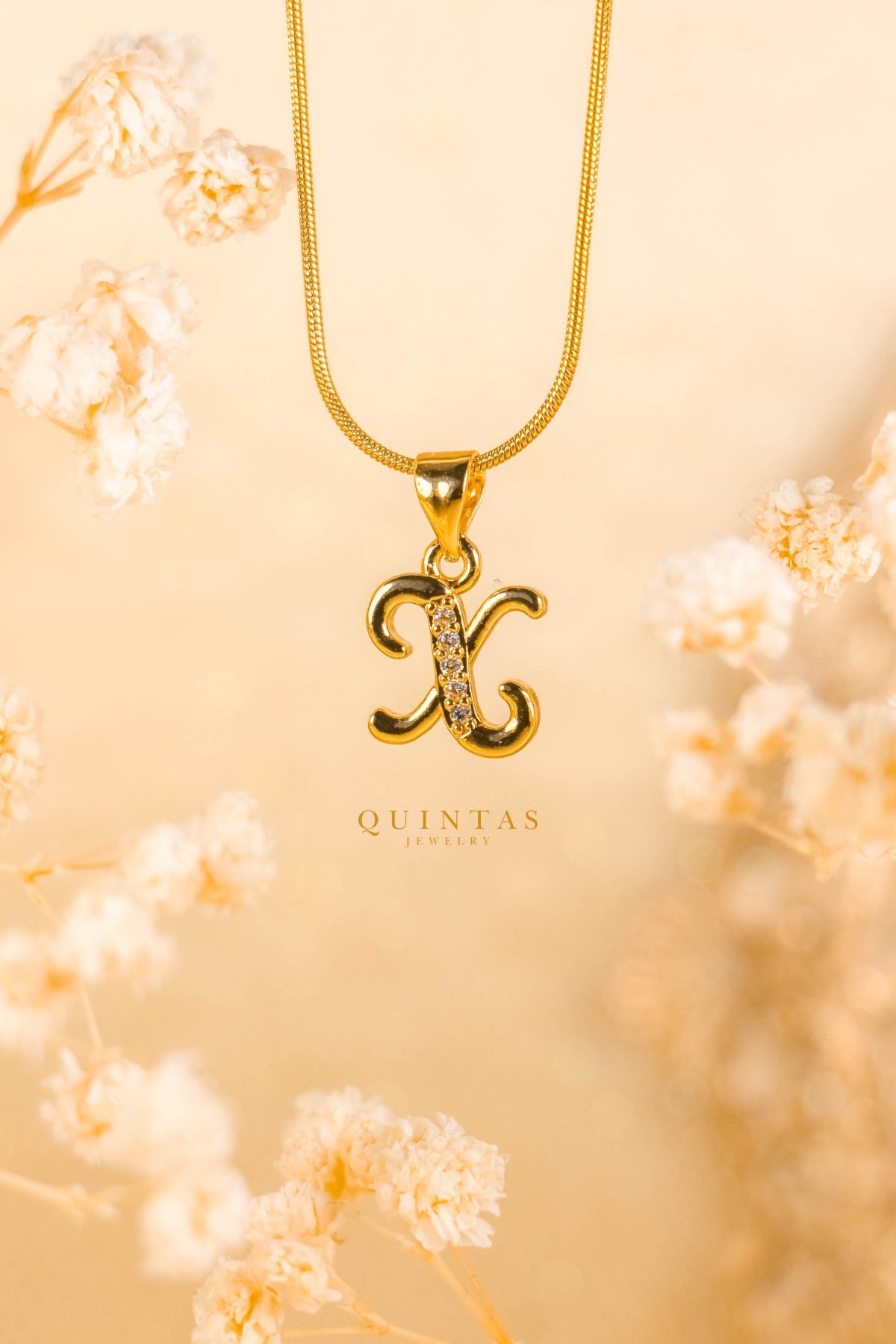 QUINTAS Letter Initial Necklace