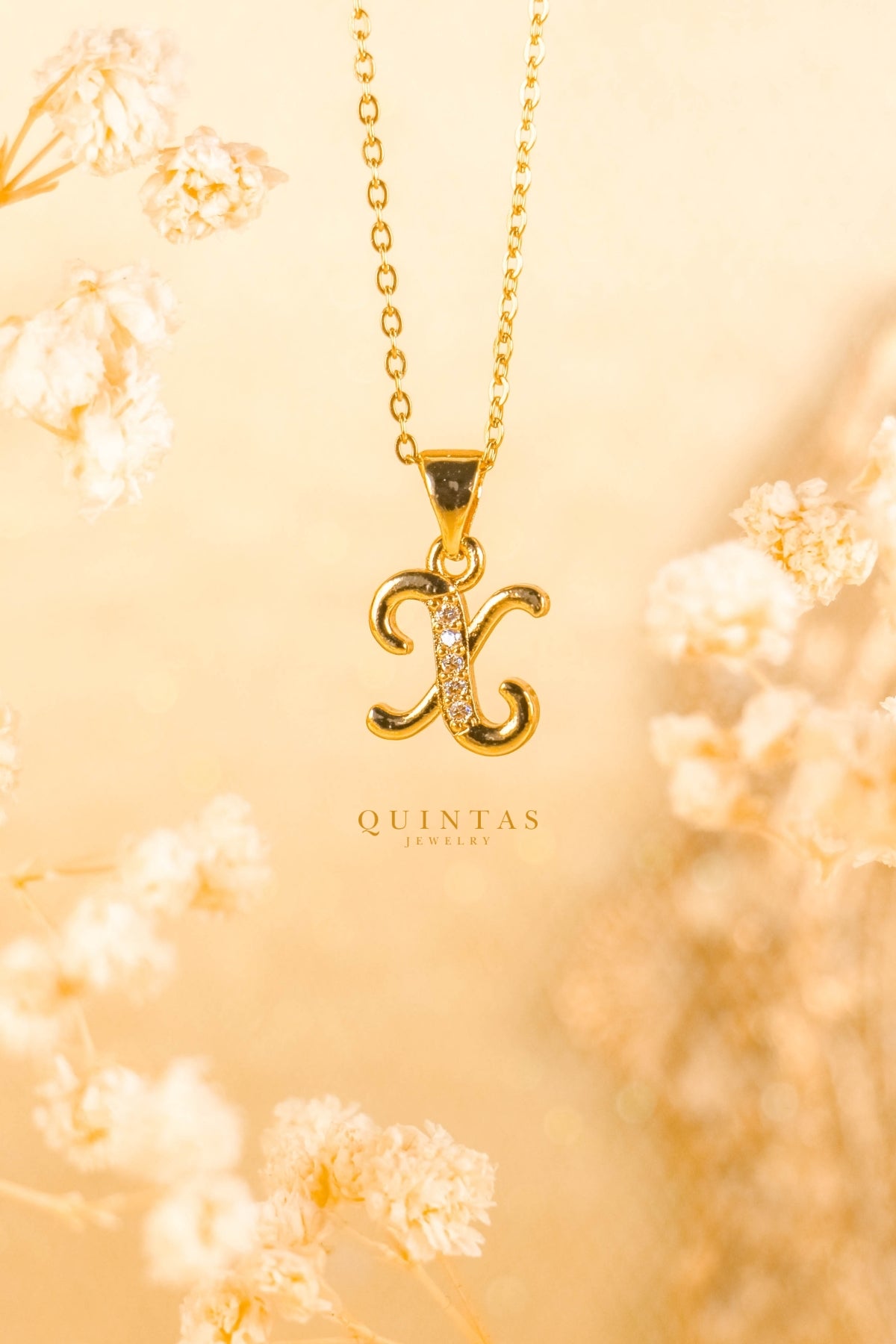 QUINTAS Letter Initial Necklace