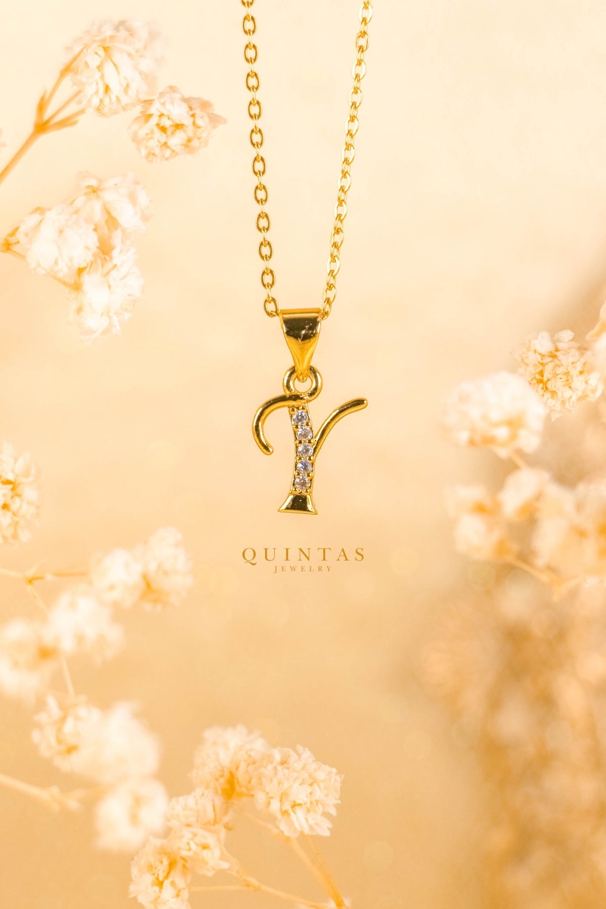 QUINTAS Letter Initial Necklace
