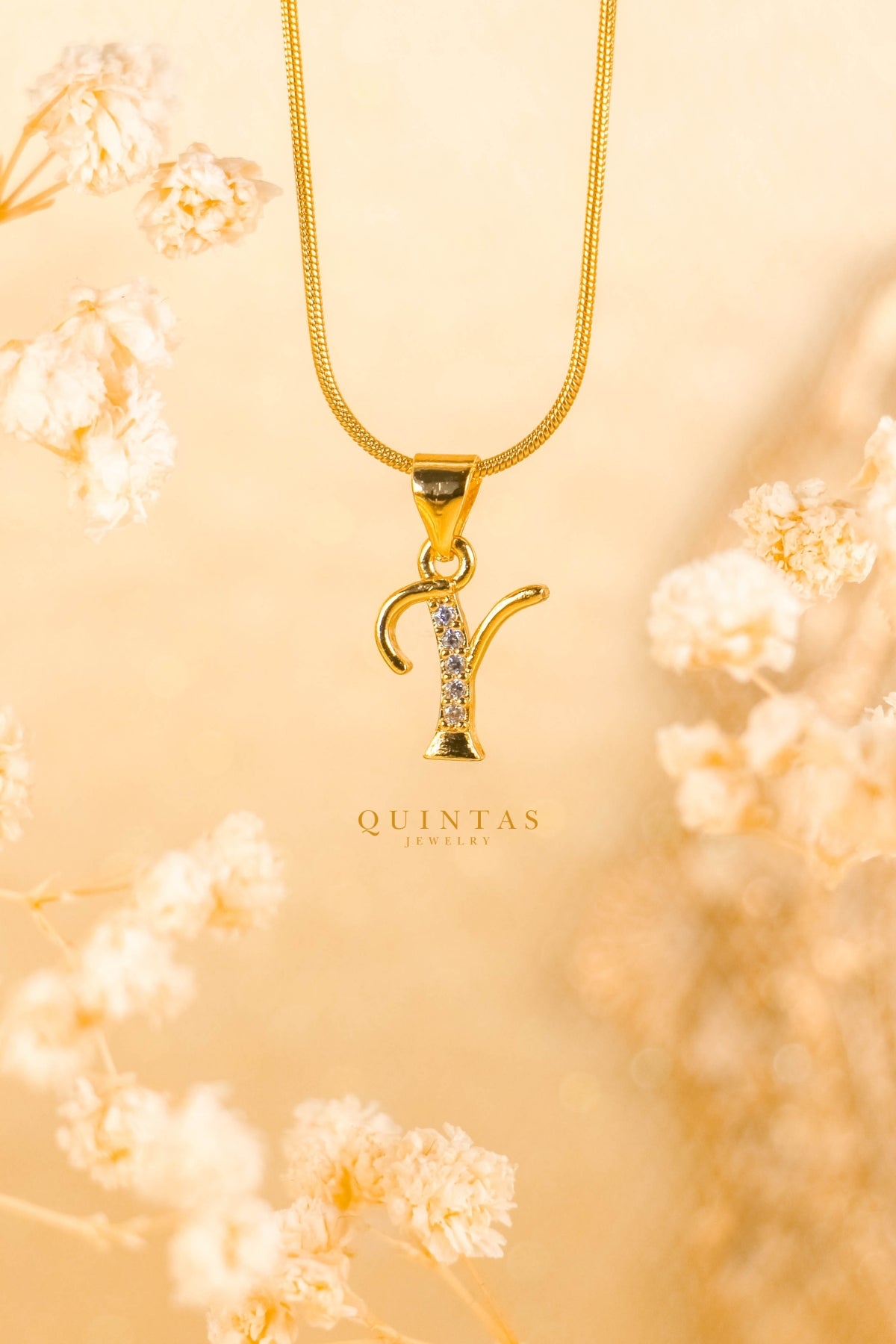 QUINTAS Letter Initial Necklace