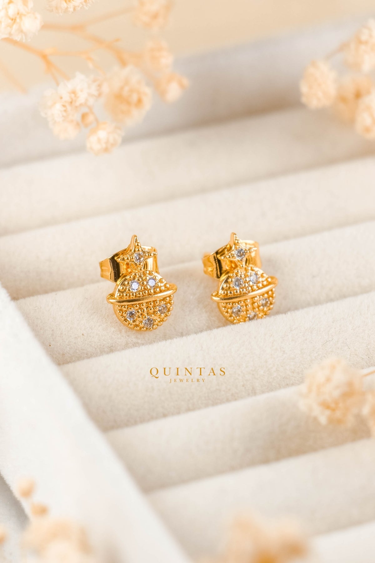 Saturn and Star Stud Earrings