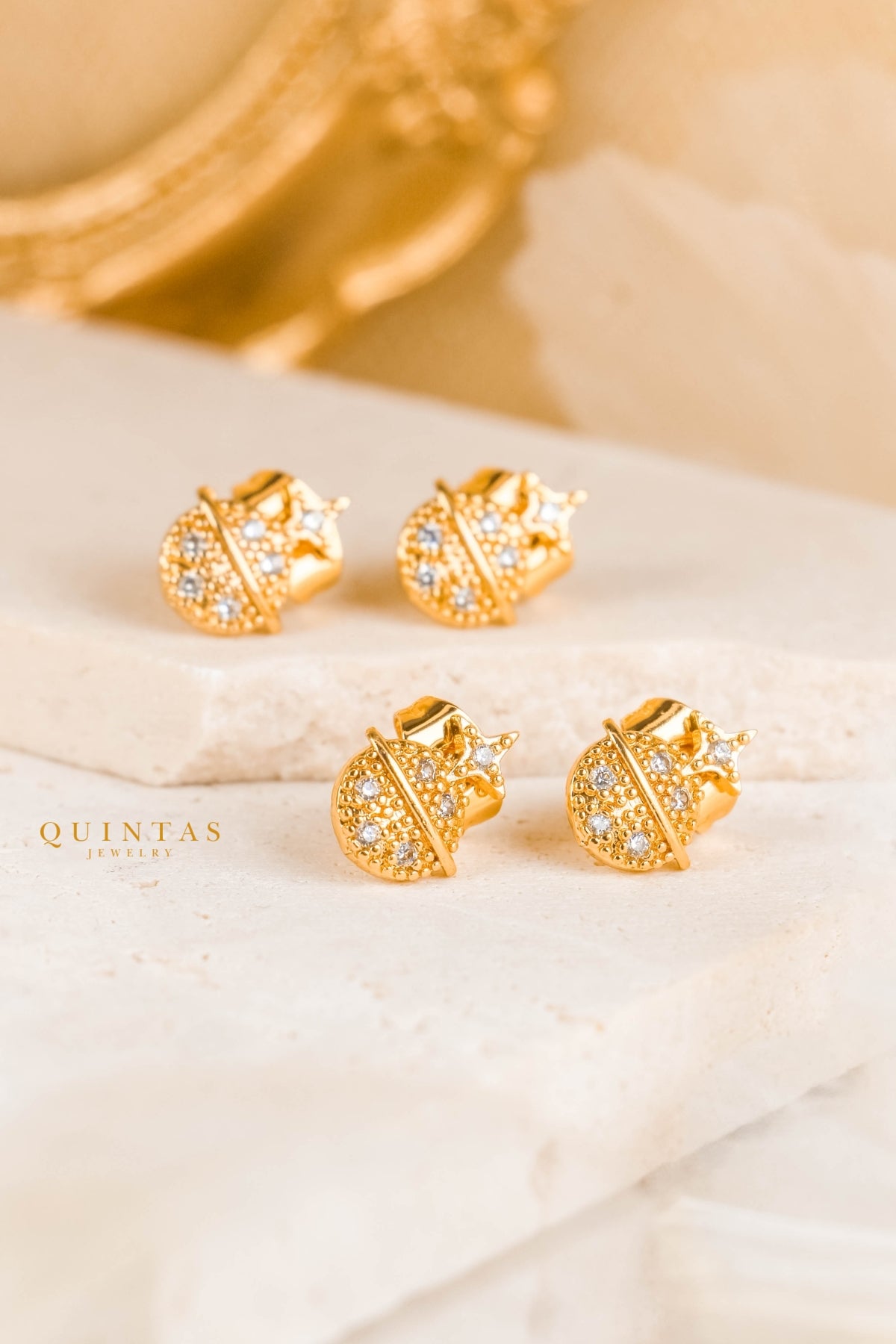 Saturn and Star Stud Earrings