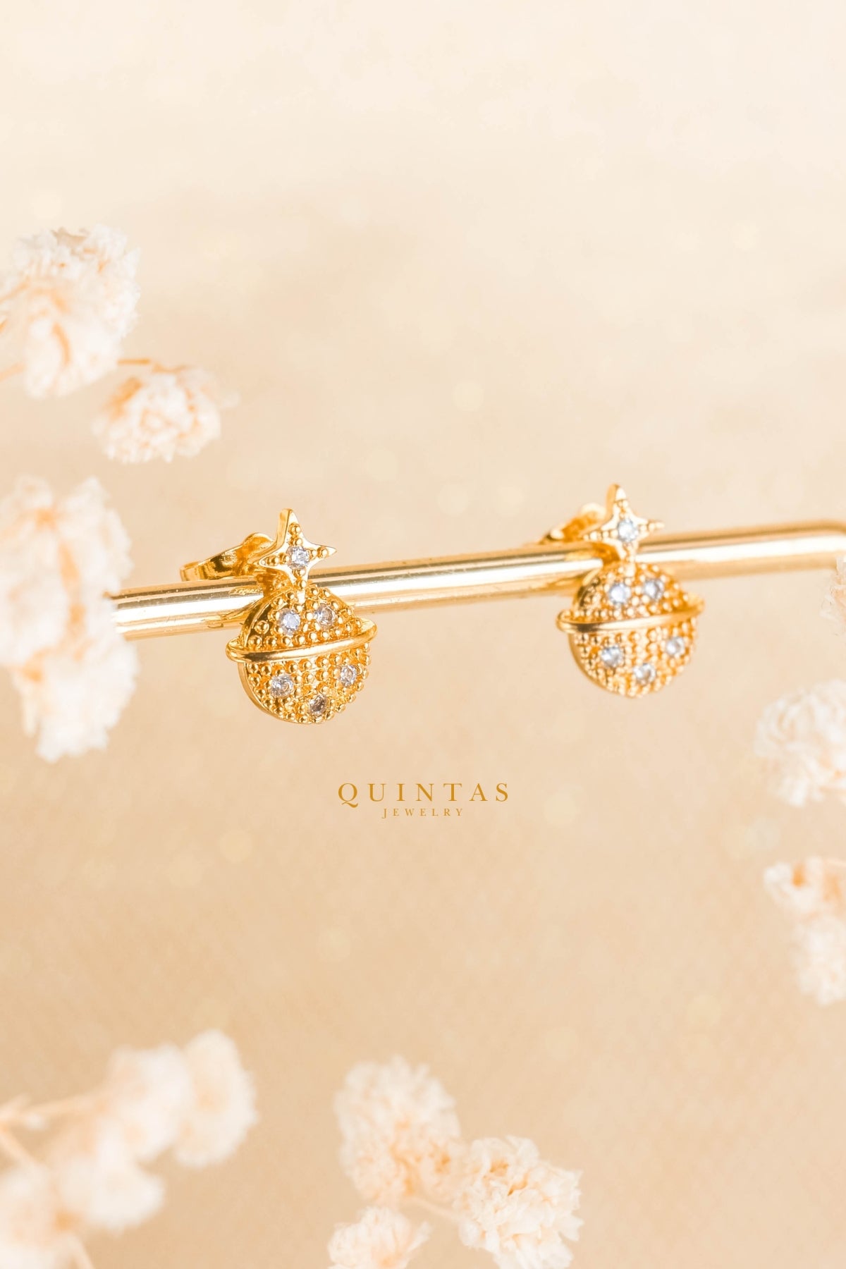 Saturn and Star Stud Earrings