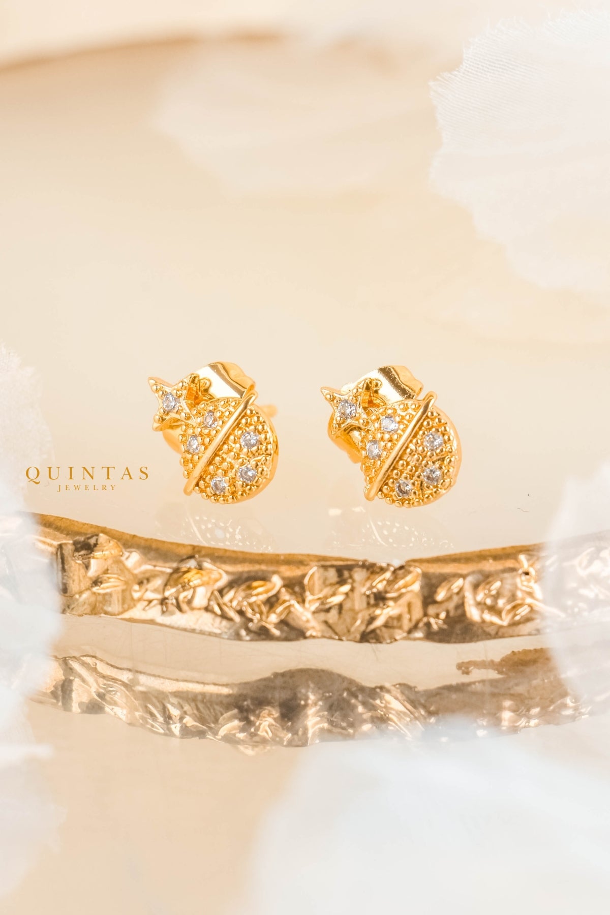 Saturn and Star Stud Earrings