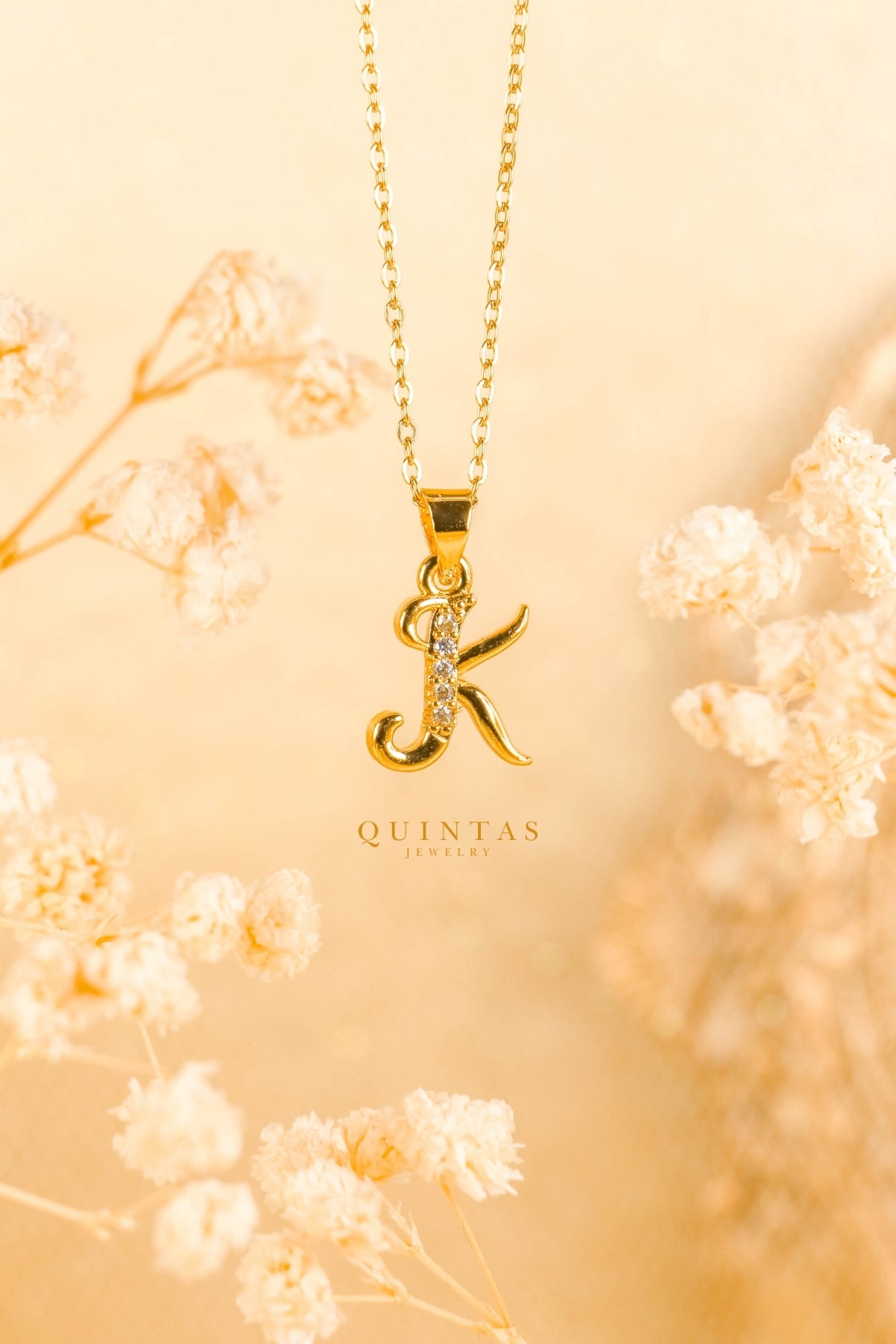 QUINTAS Letter Initial Necklace