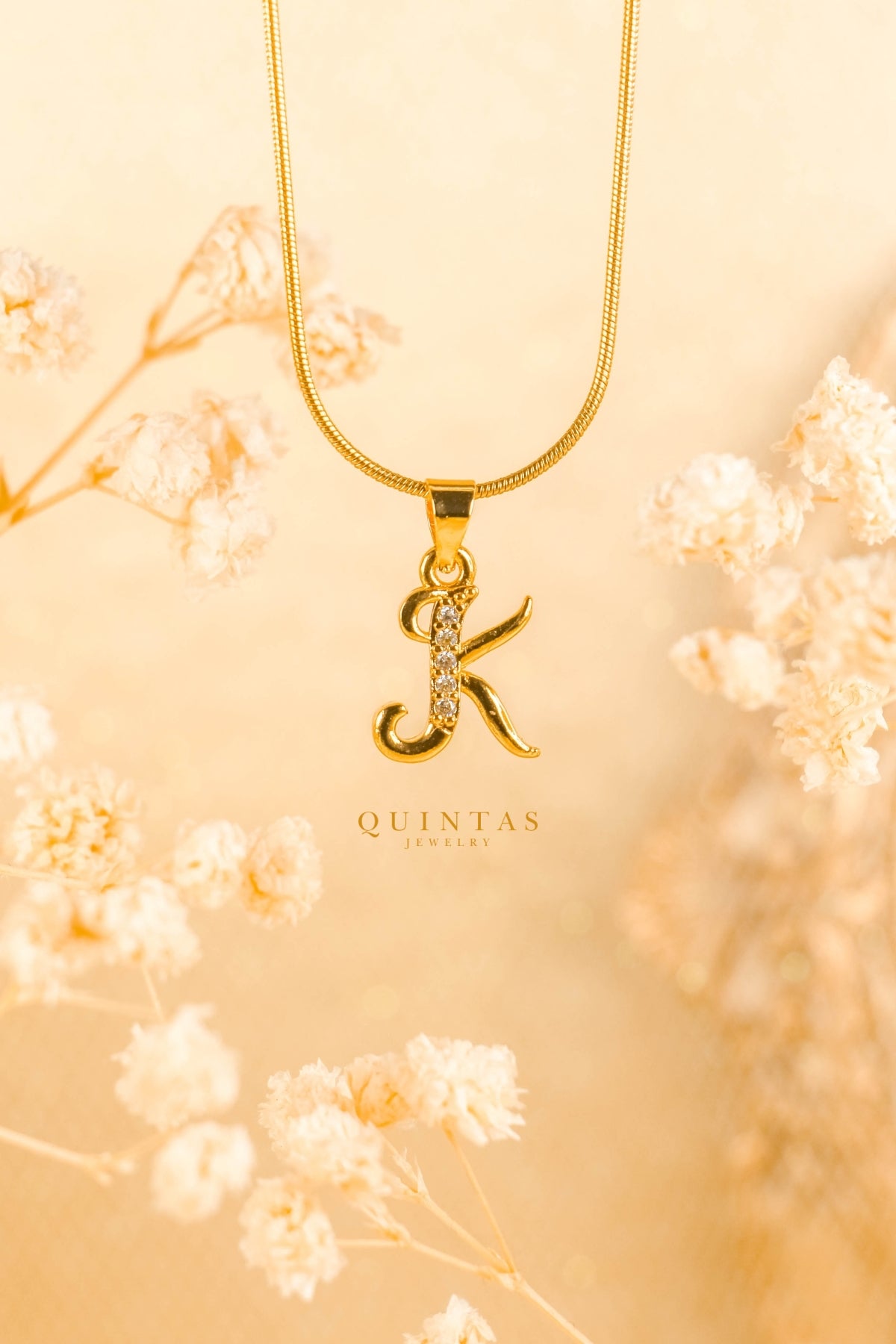 QUINTAS Letter Initial Necklace
