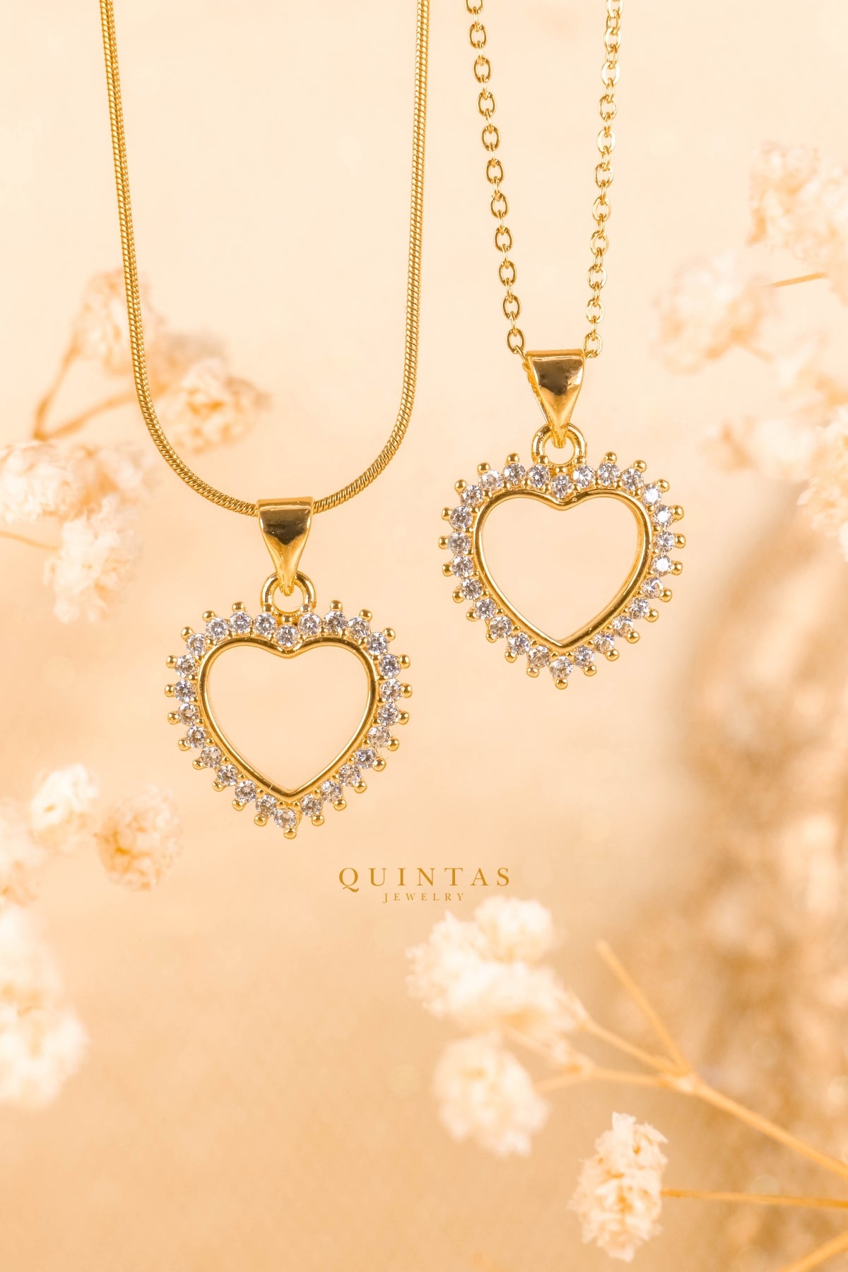 Diana Heart Crystals Necklace