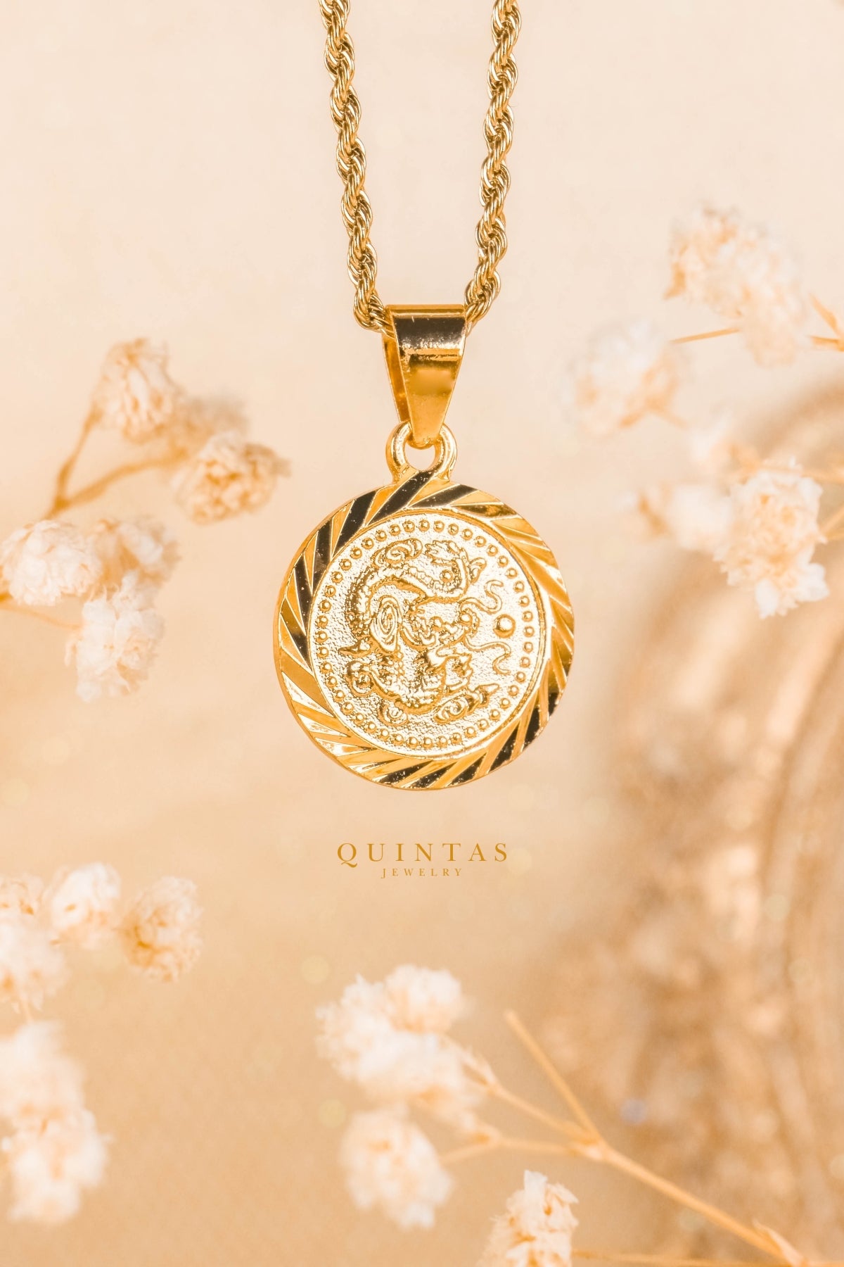Golden Dragon Rope Necklace