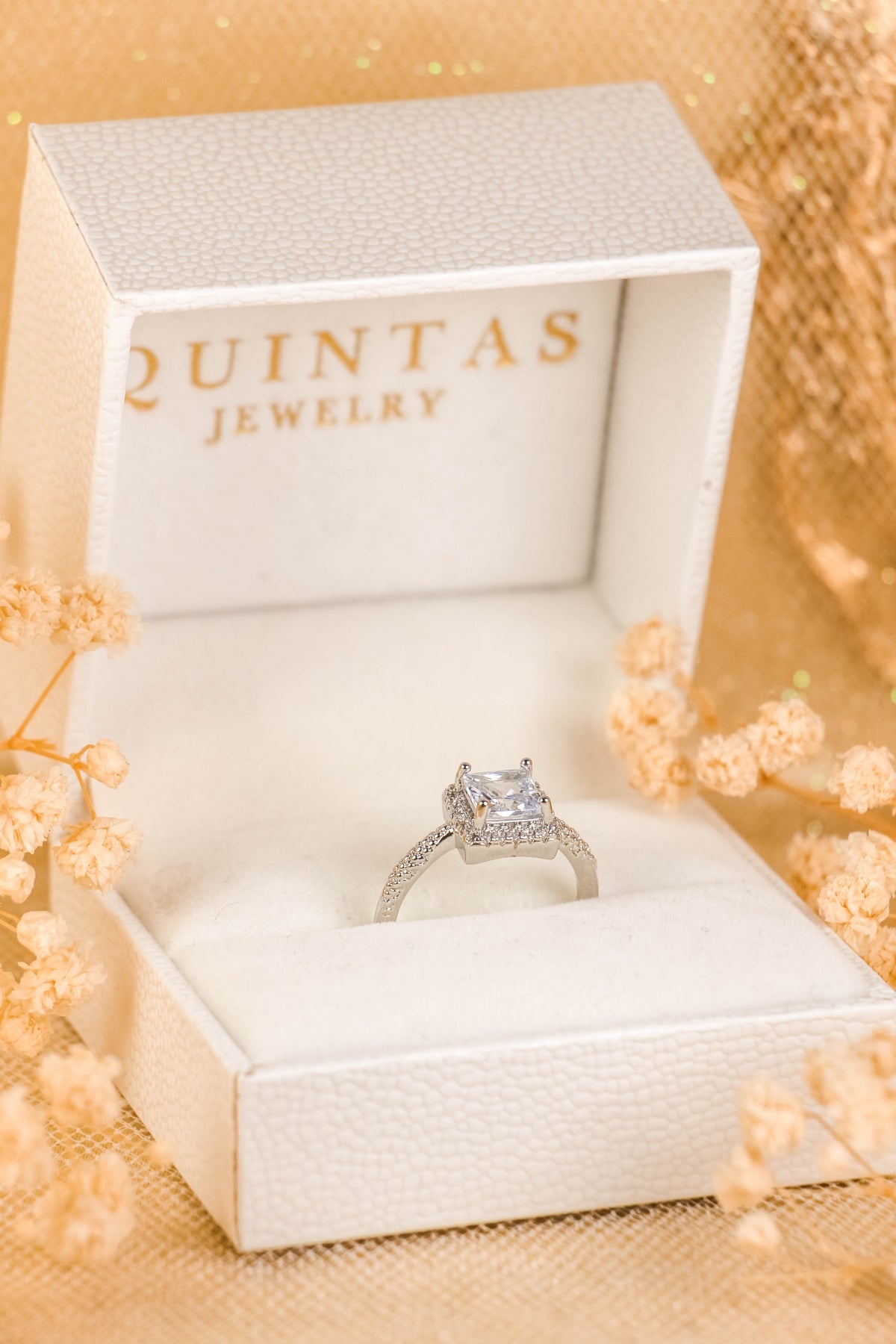 Catherine's Royal Diamond Silver Ring (Adjustable)