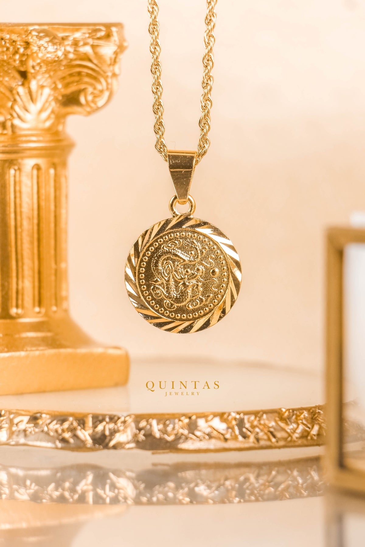 Golden Dragon Rope Necklace