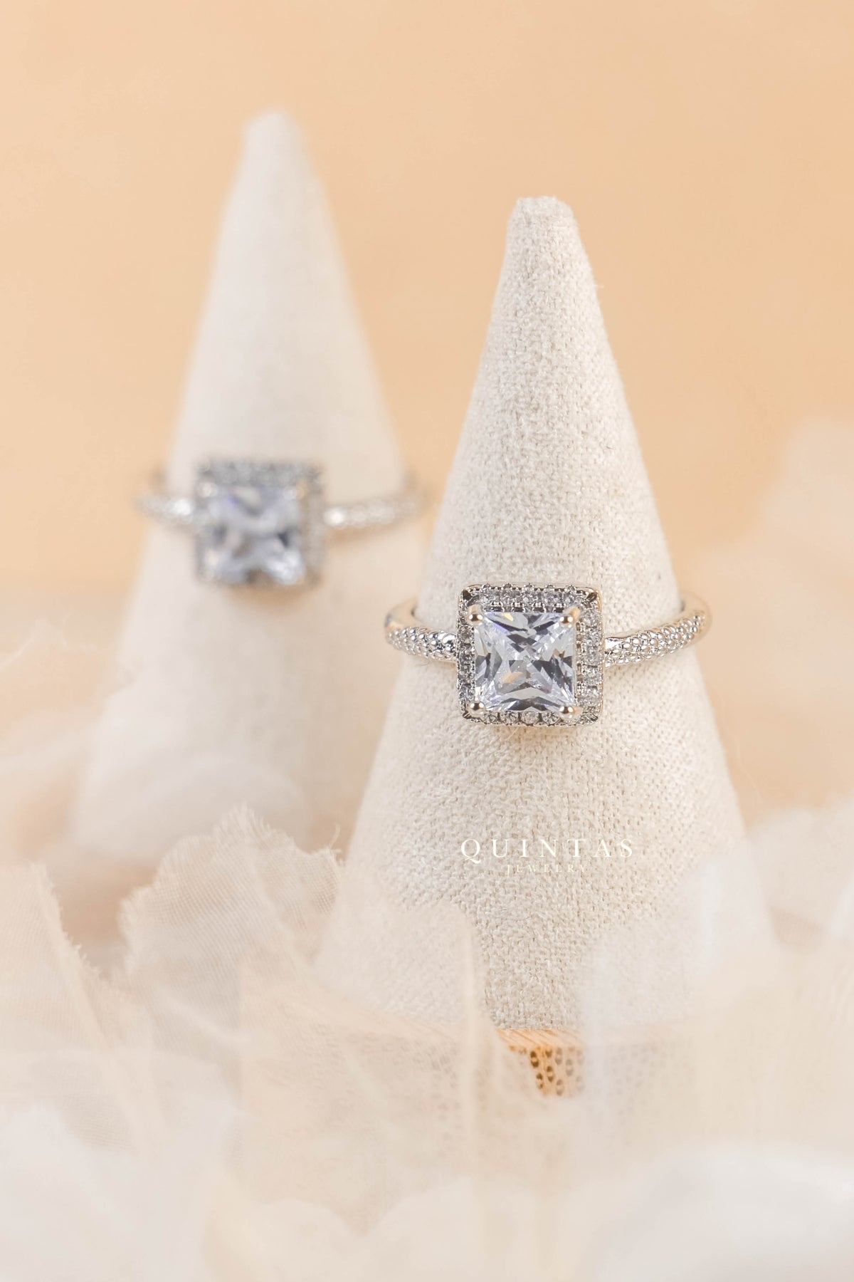 Catherine's Royal Diamond Silver Ring (Adjustable)