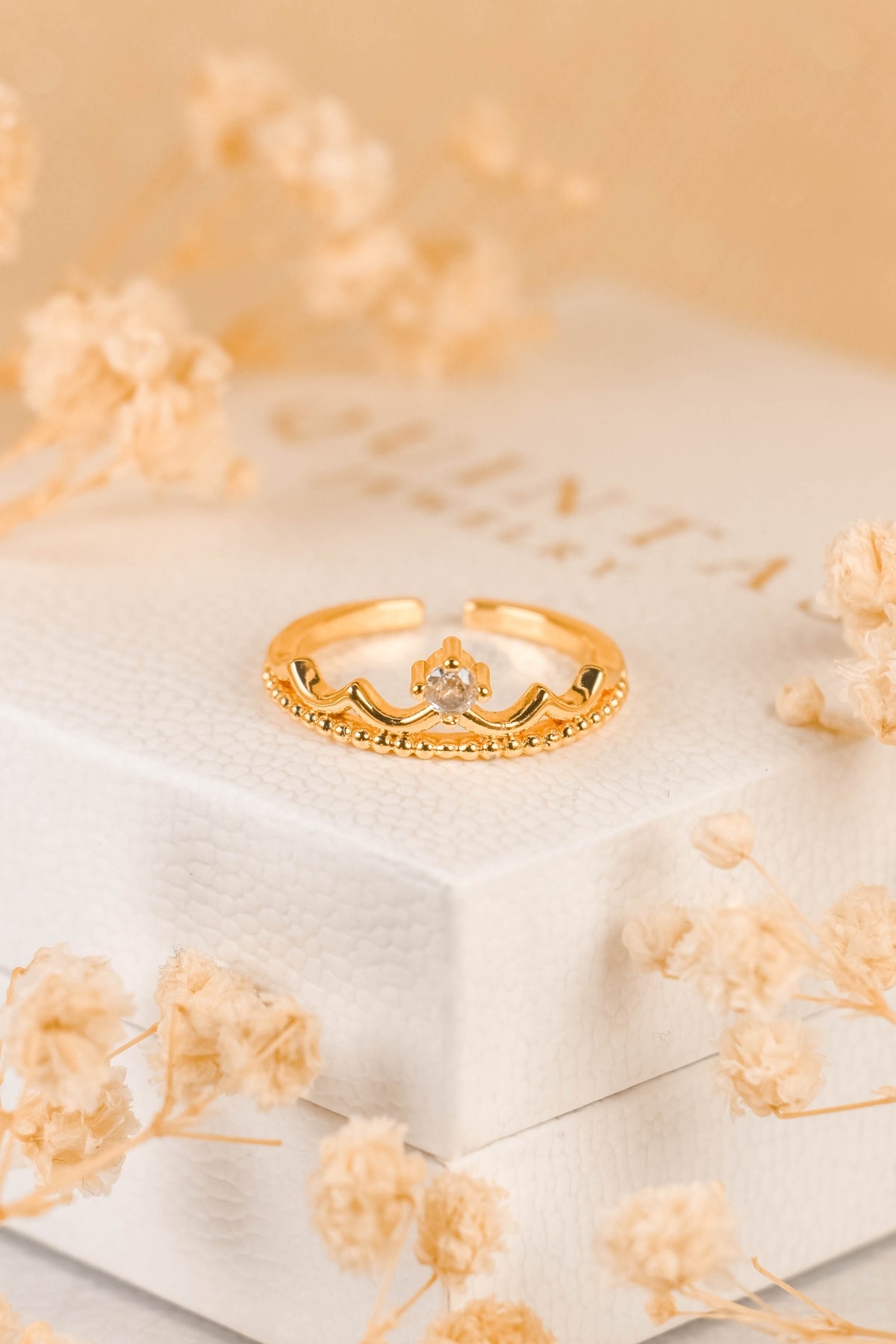 Vivienne Golden Crown Ring (Adjustable)
