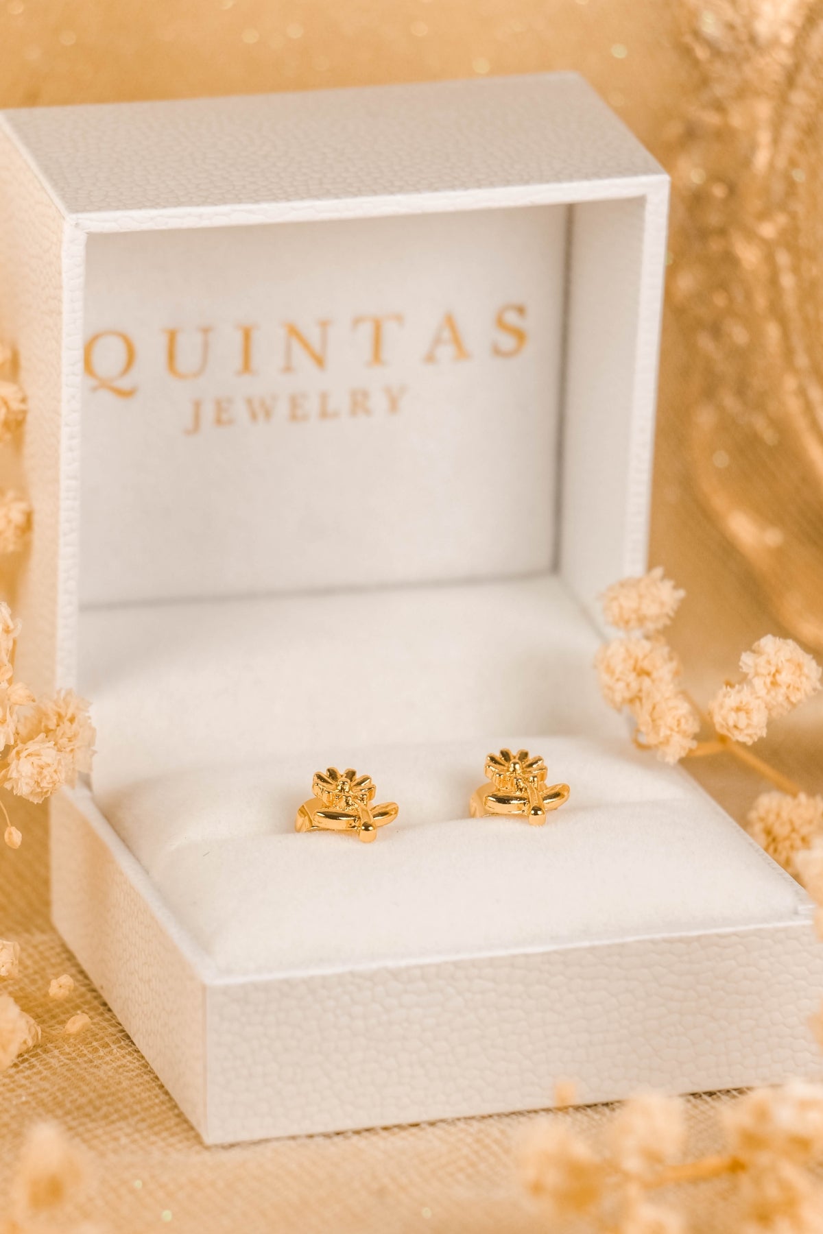Sunflower Charm Stud Earrings