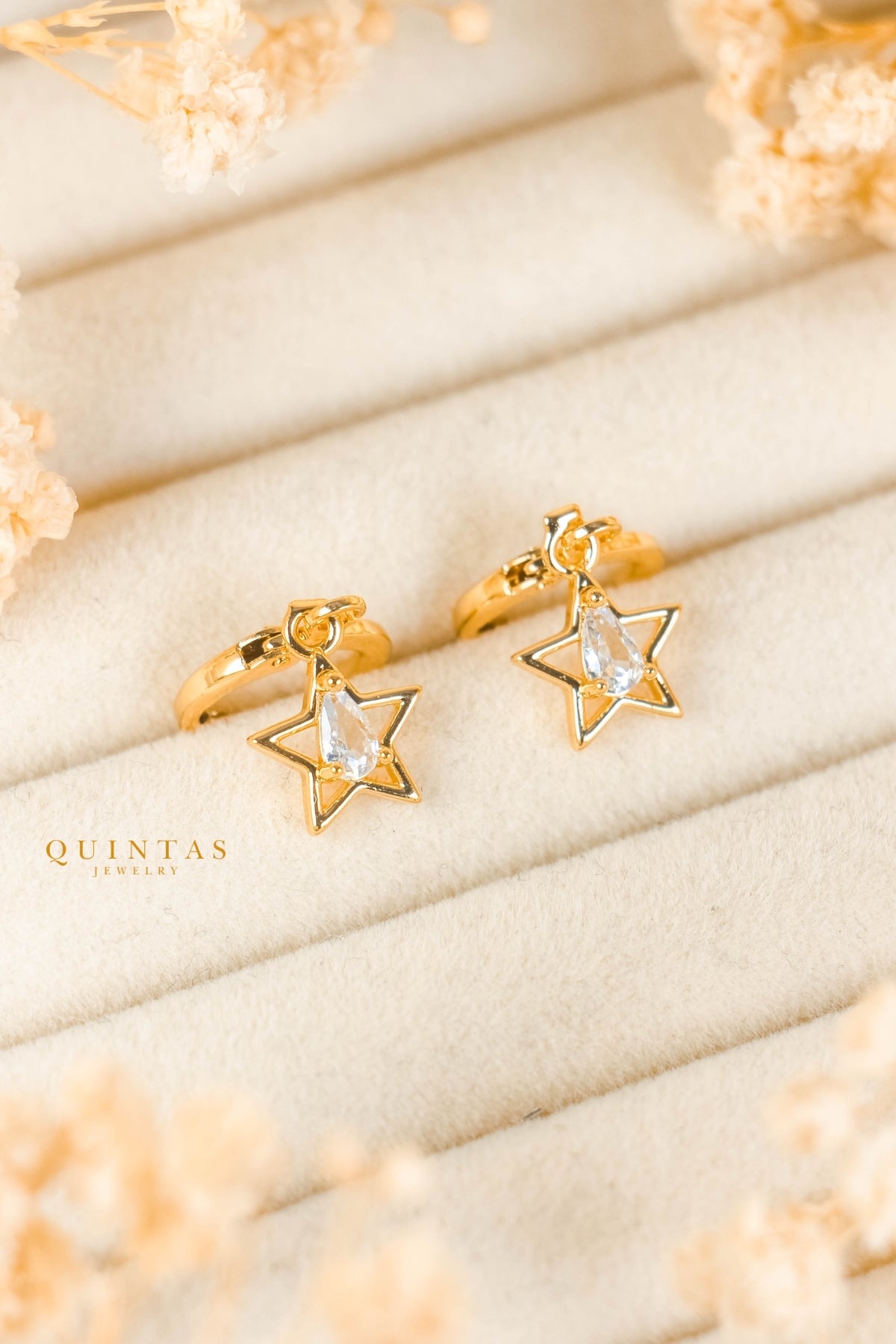 Crystal Star Hoop Earrings