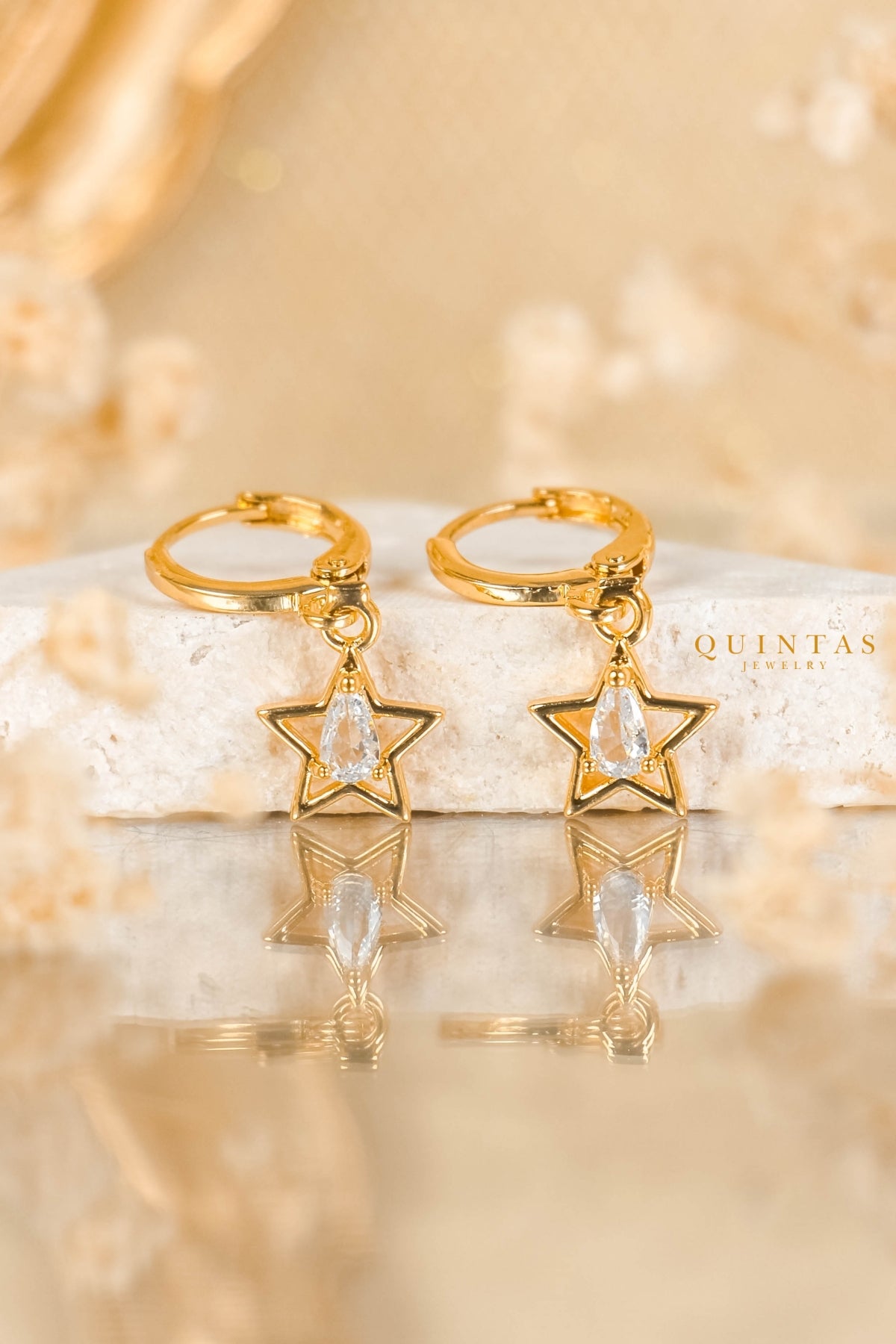 Crystal Star Hoop Earrings