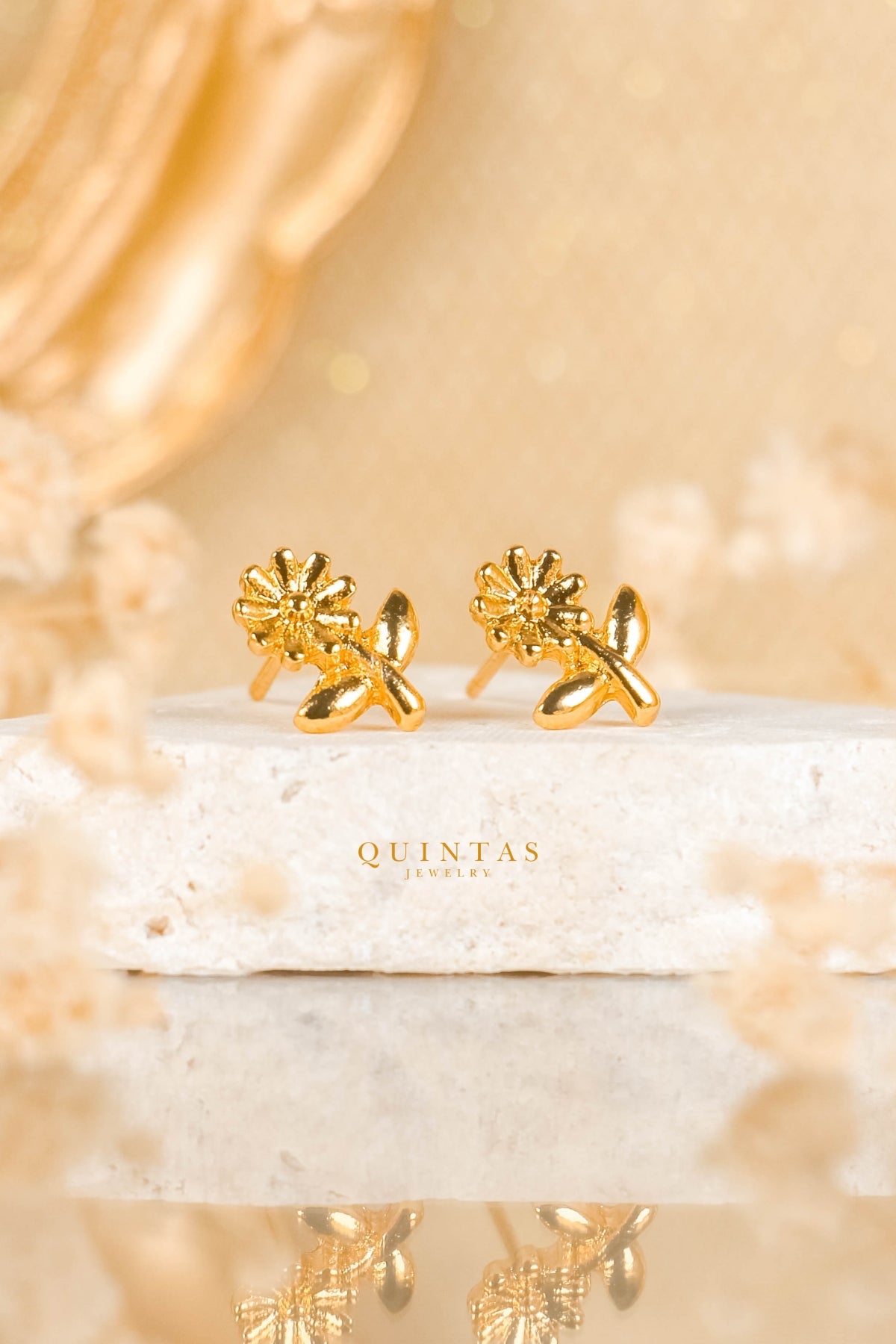 Sunflower Charm Stud Earrings