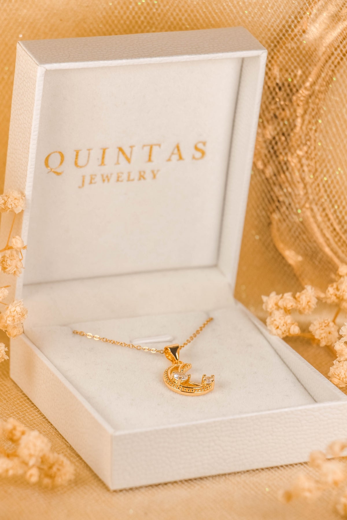 Celestine Moon Diamond Necklace