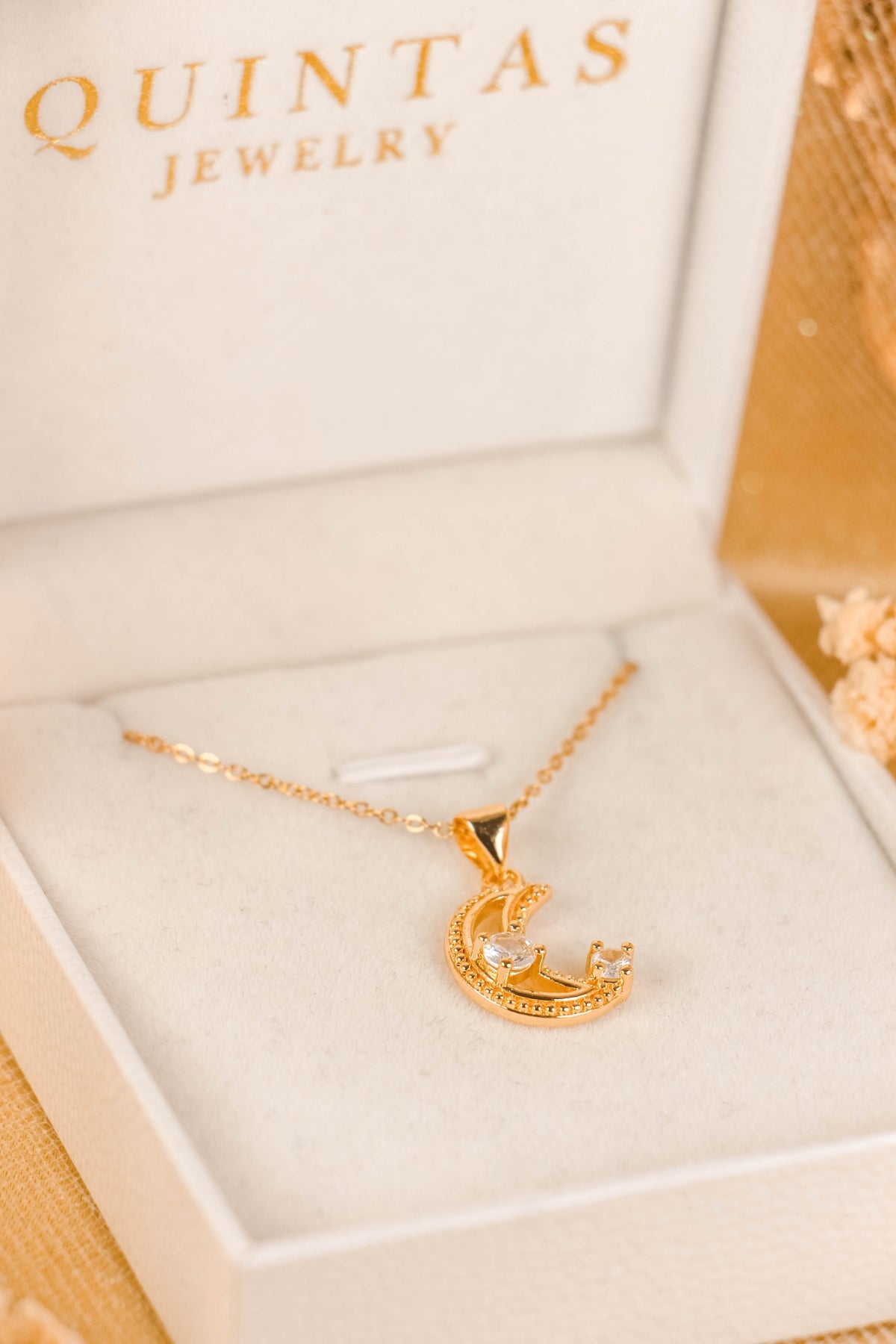 Celestine Moon Diamond Necklace