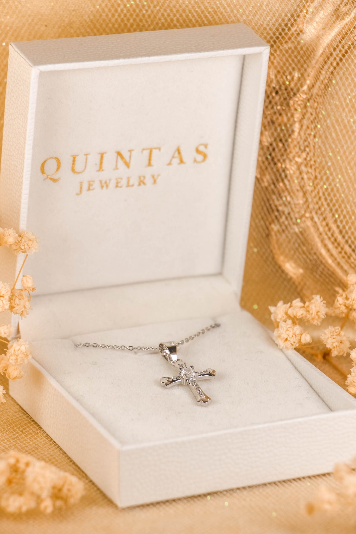 Faith Cross Diamond Silver Necklace