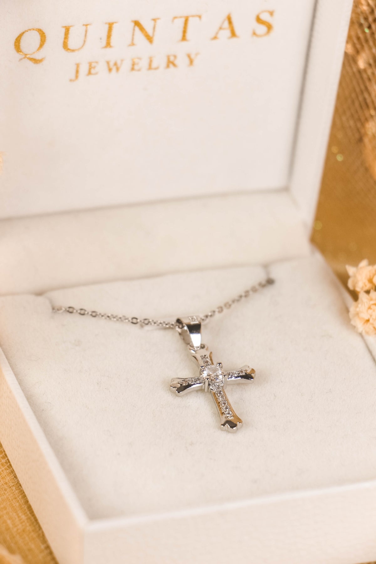 Faith Cross Diamond Silver Necklace