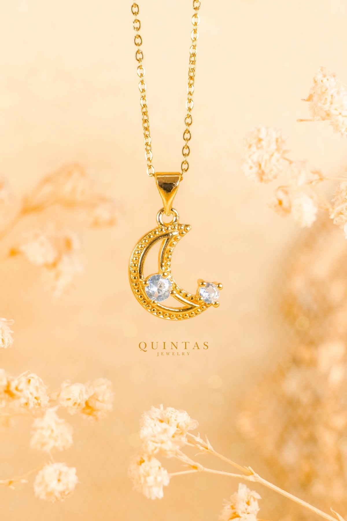 Celestine Moon Diamond Necklace