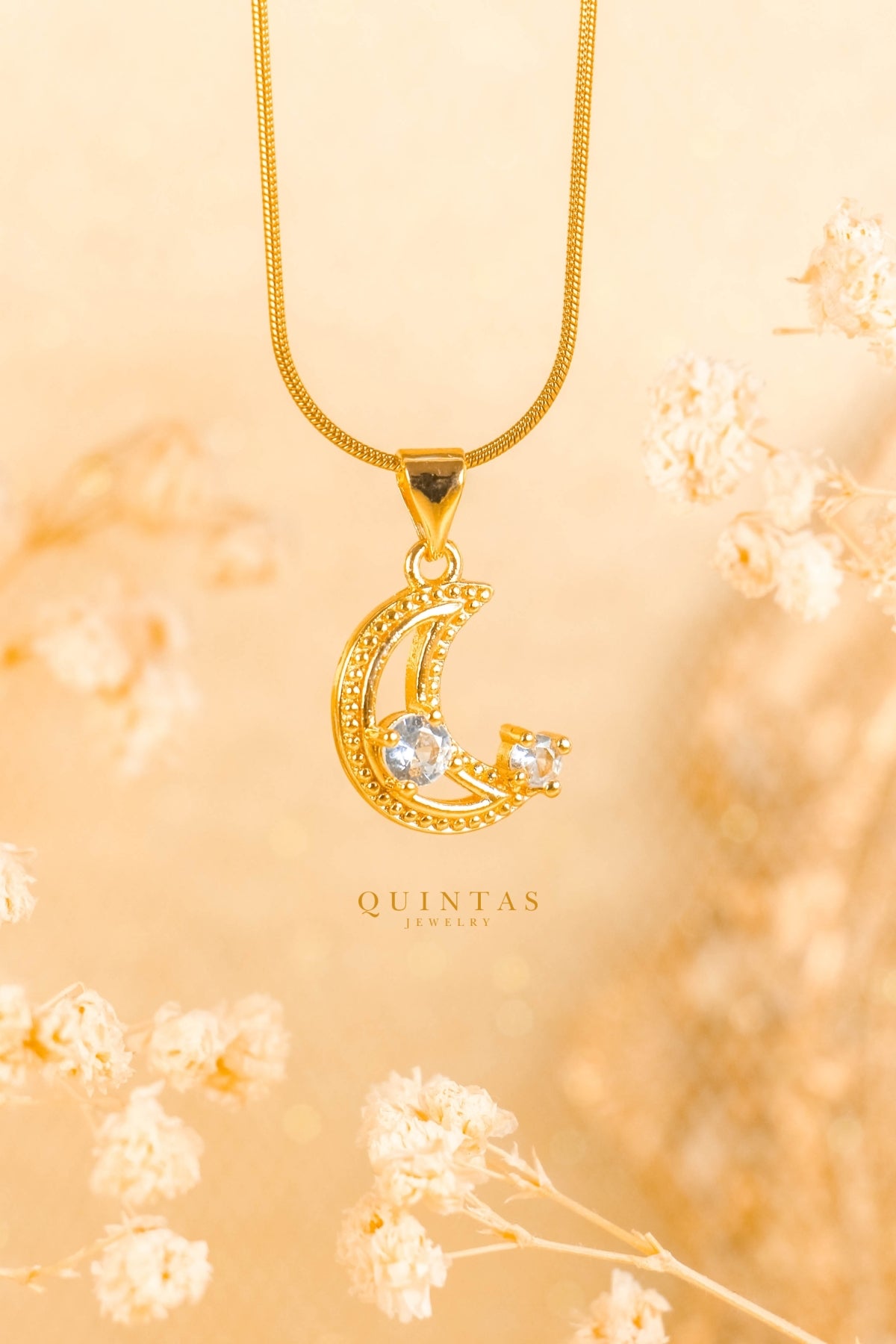 Celestine Moon Diamond Necklace