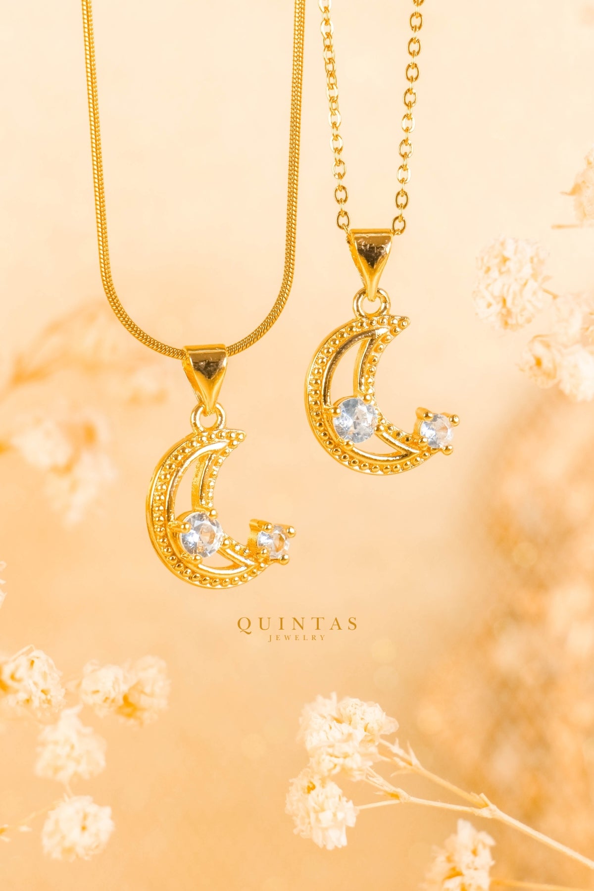 Celestine Moon Diamond Necklace