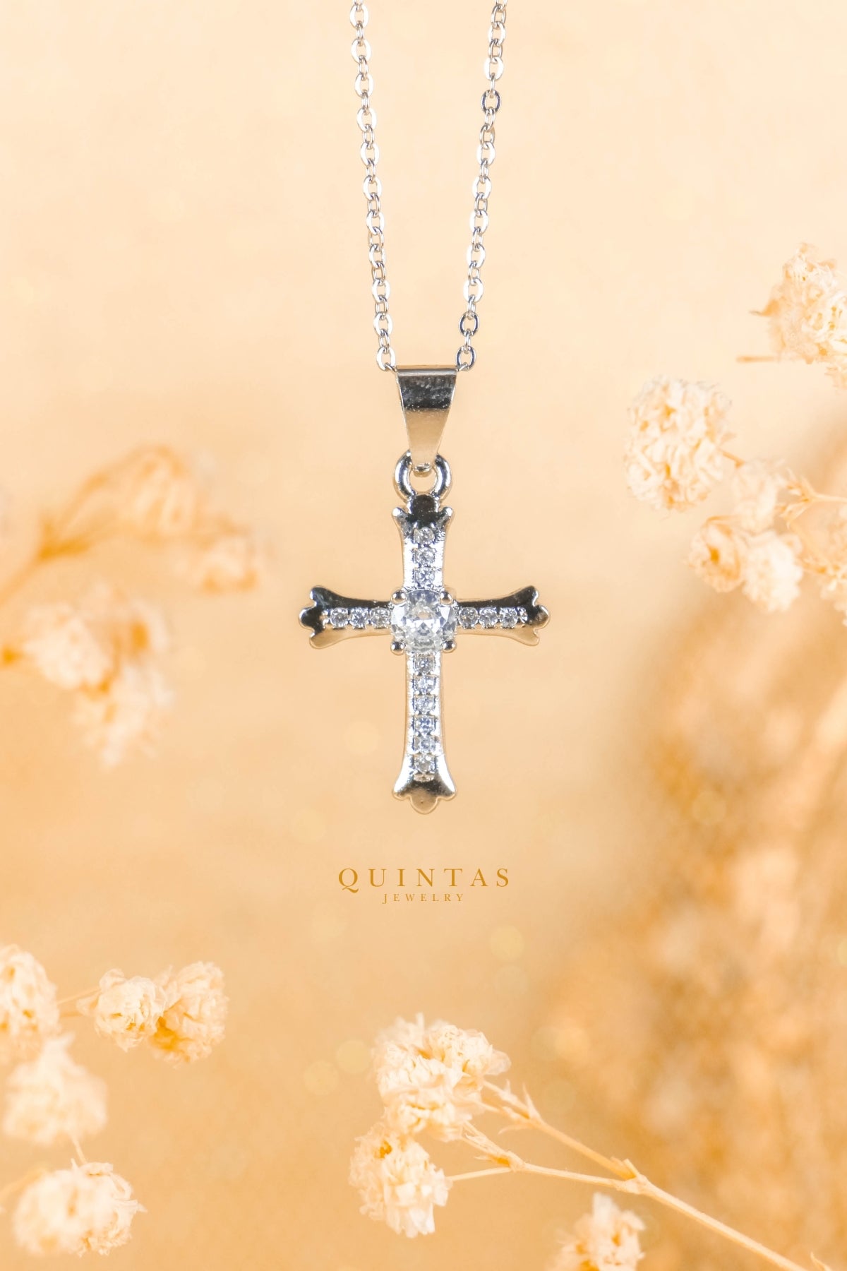 Faith Cross Diamond Silver Necklace