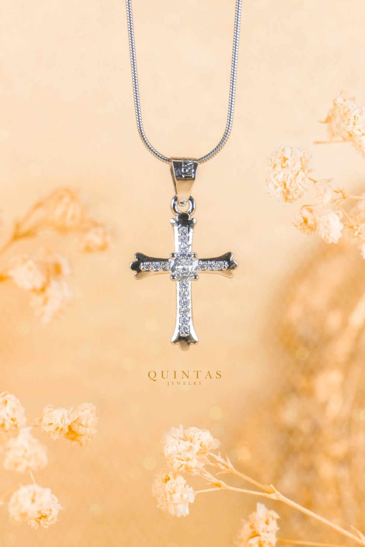 Faith Cross Diamond Silver Necklace
