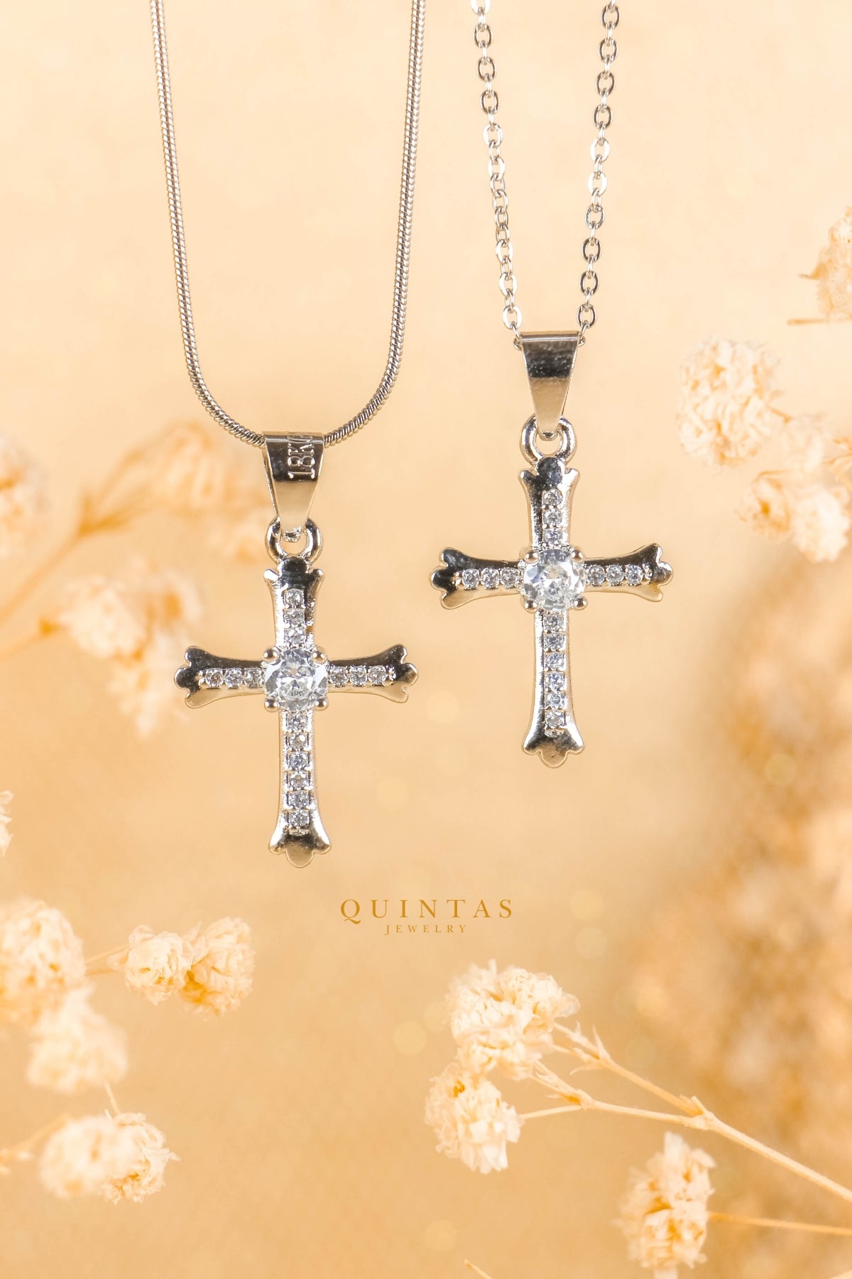Faith Cross Diamond Silver Necklace