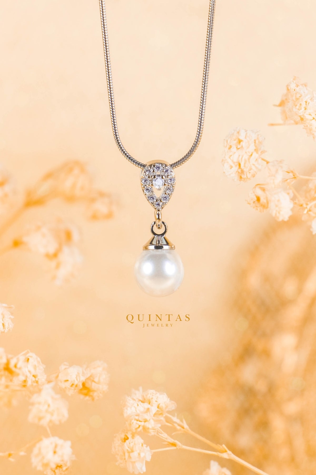 Althea Pearl Silver Necklace