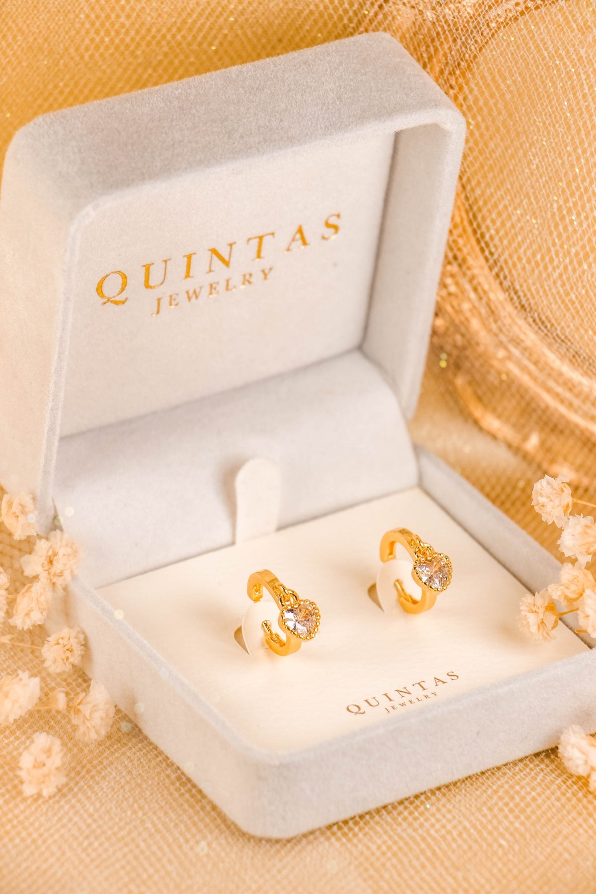 Anne Diamond Heart Hoop Earrings