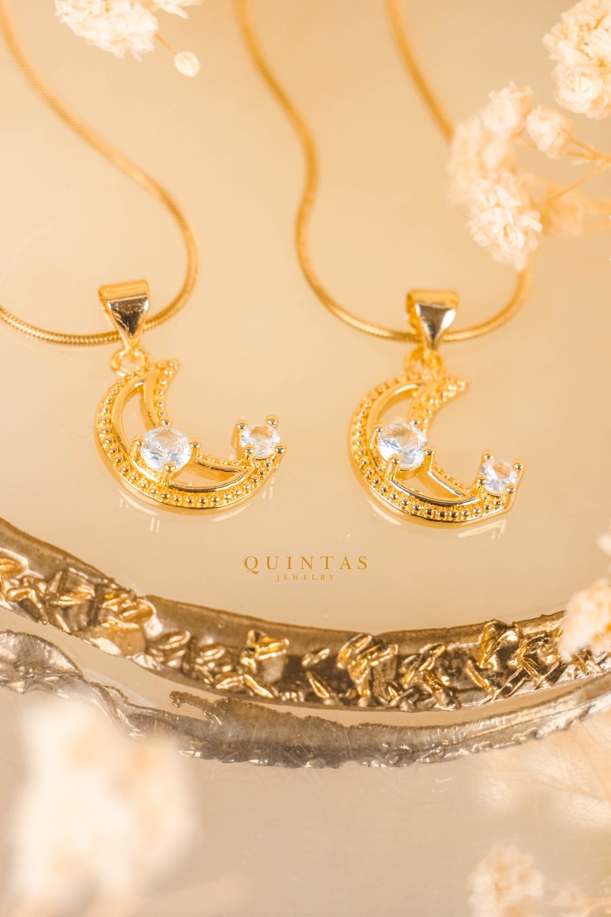 Celestine Moon Diamond Necklace